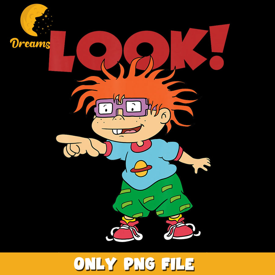 Chuckie Finster Look Pointing Rugrats PNG, Nickelodeon, Retro PNG