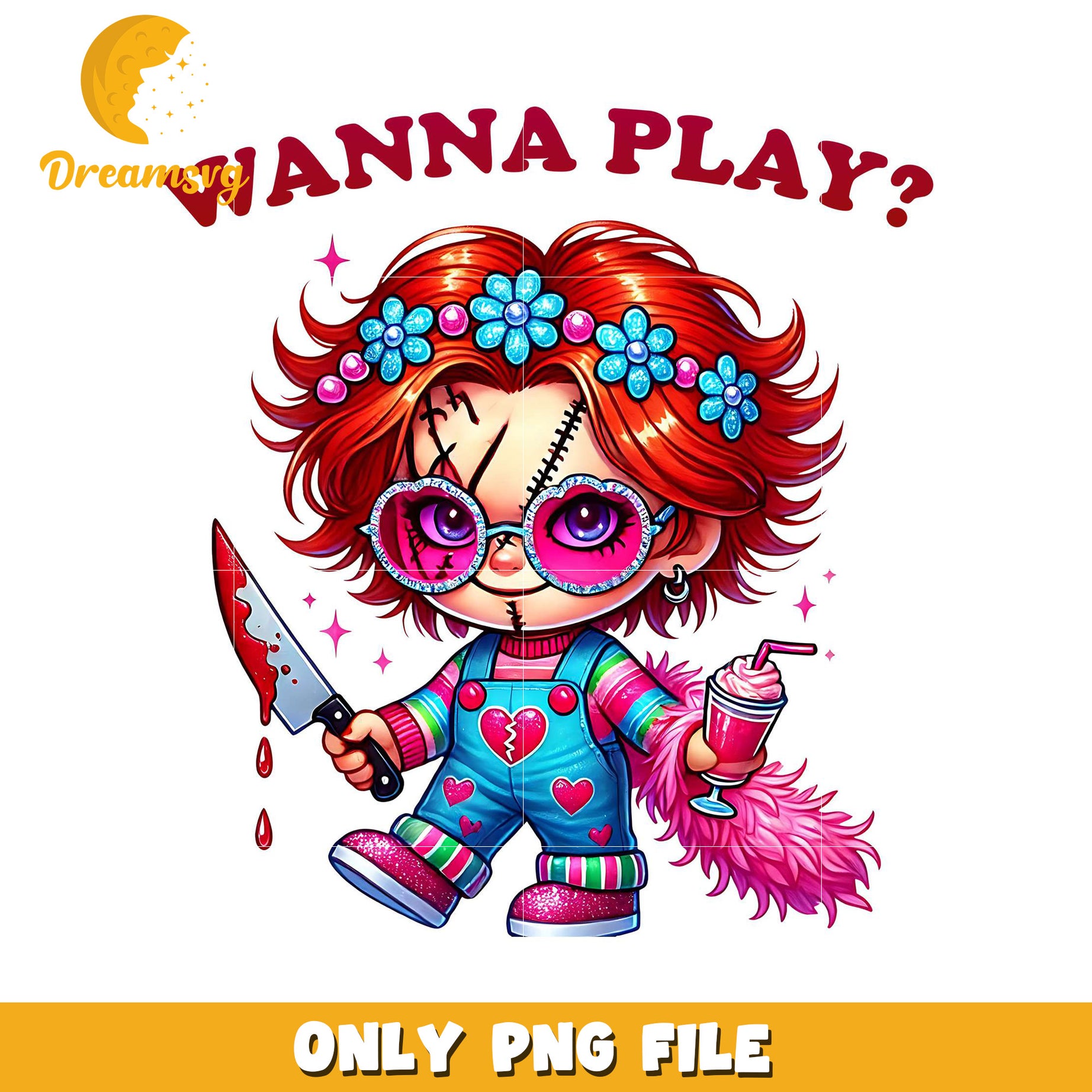 Chucky Doll PNG Cute Kawaii Design