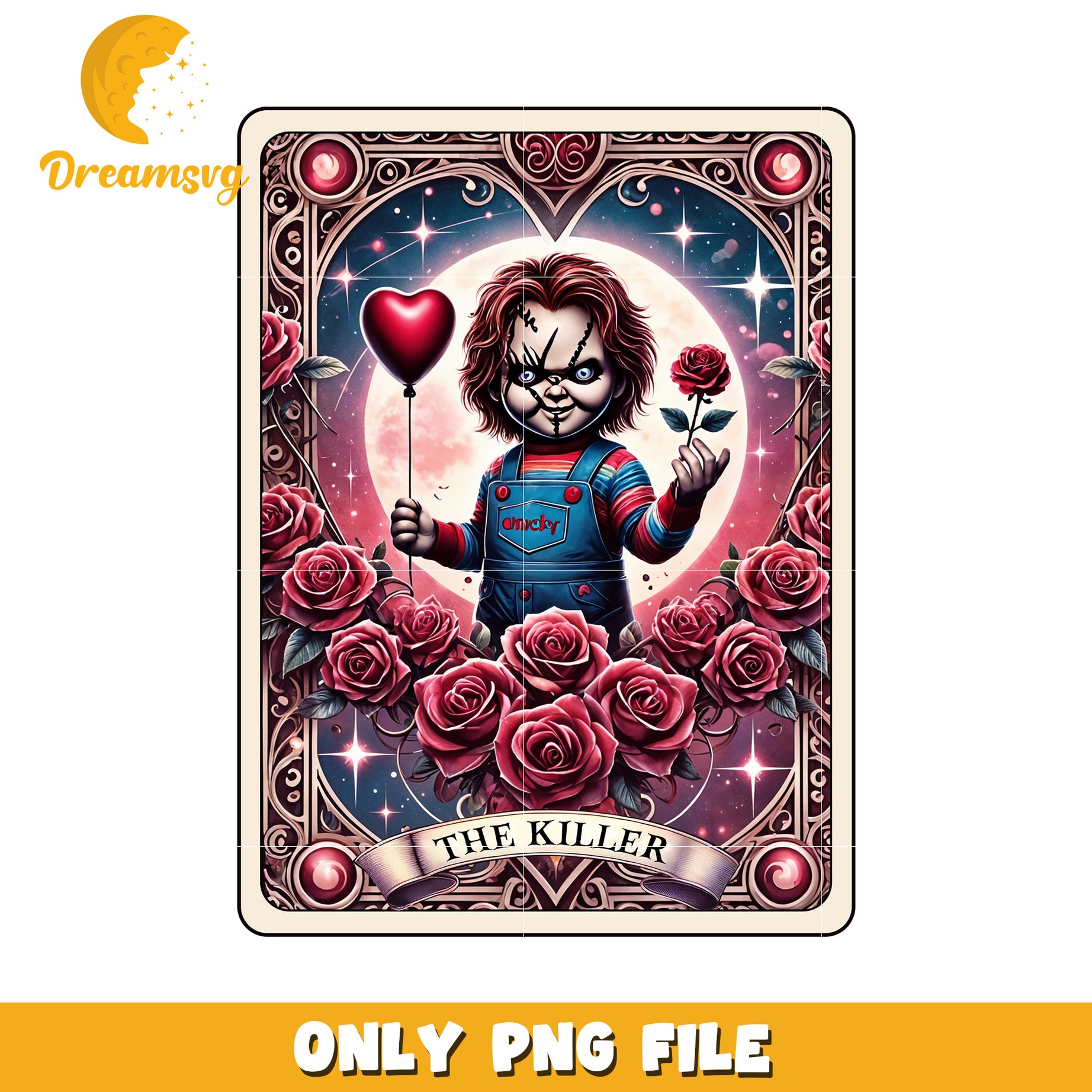 Chucky Roses PNG Sublimation Design