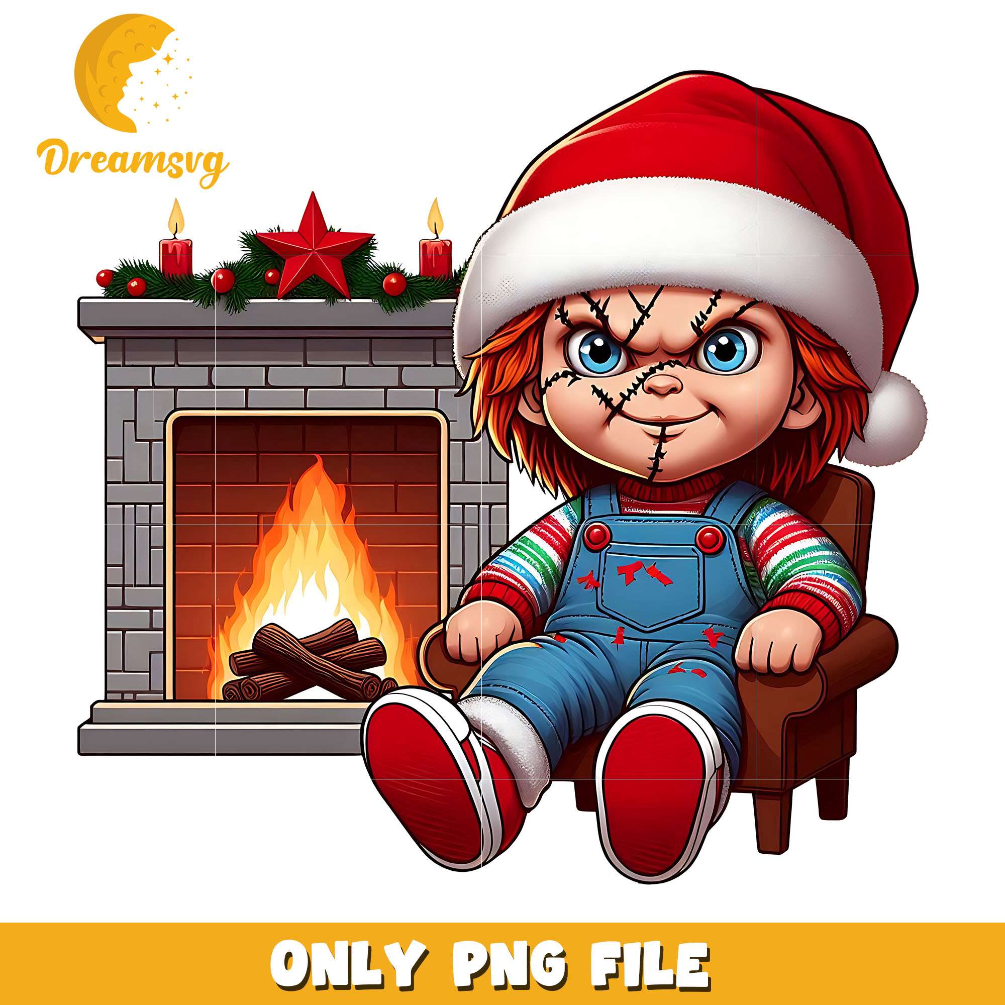 Chucky and Fireplace png, Fireplace png, christmas png