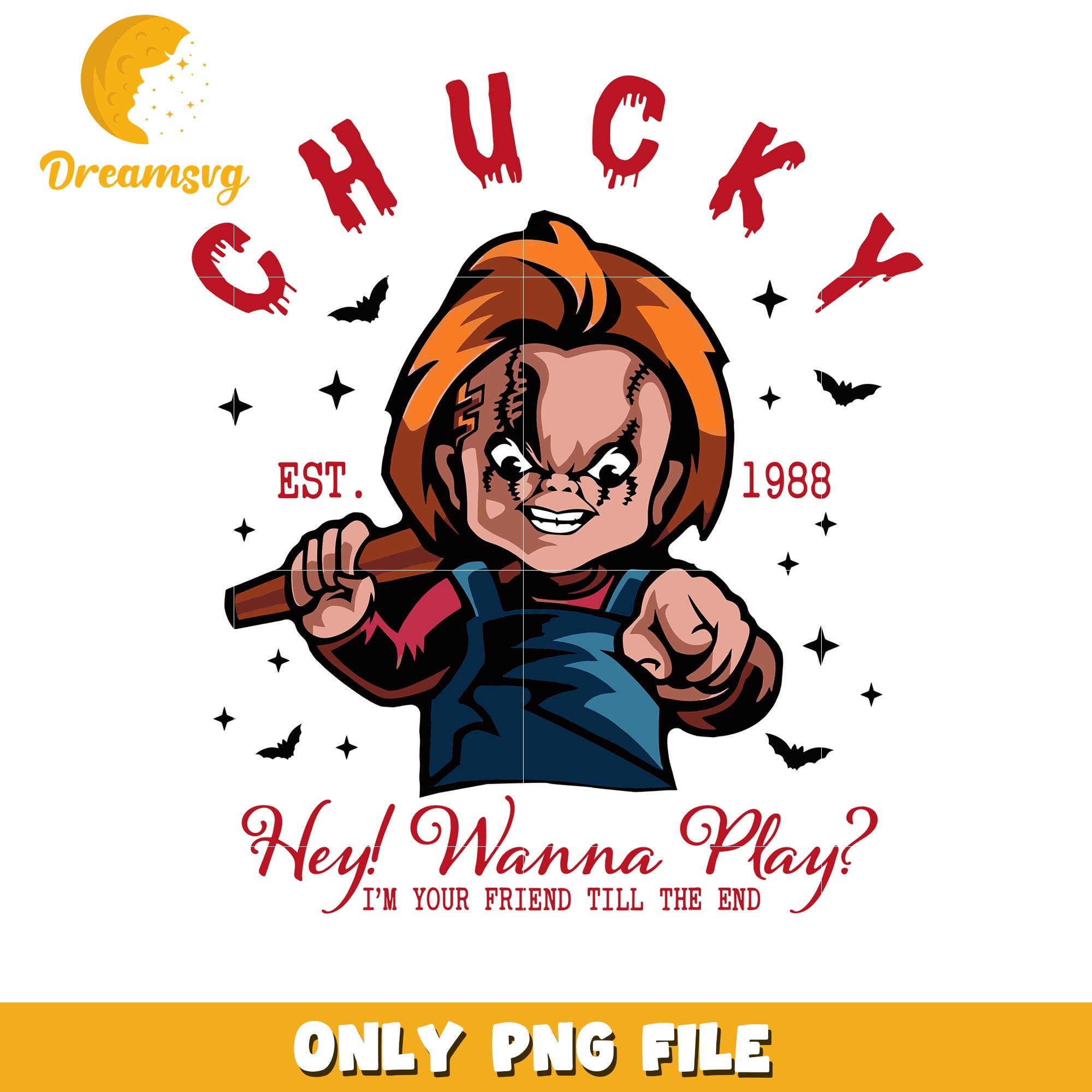 Chucky hey wanna play halloween png, Horror movies killers png