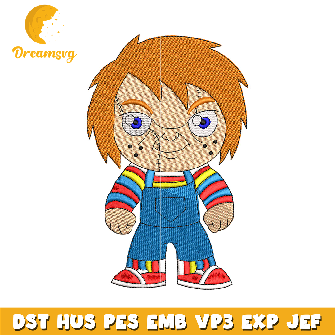 Chucky chibi embroidery design