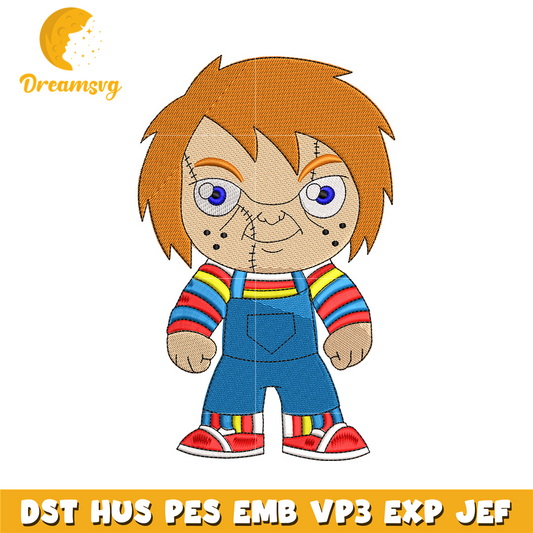 Chucky chibi embroidery design