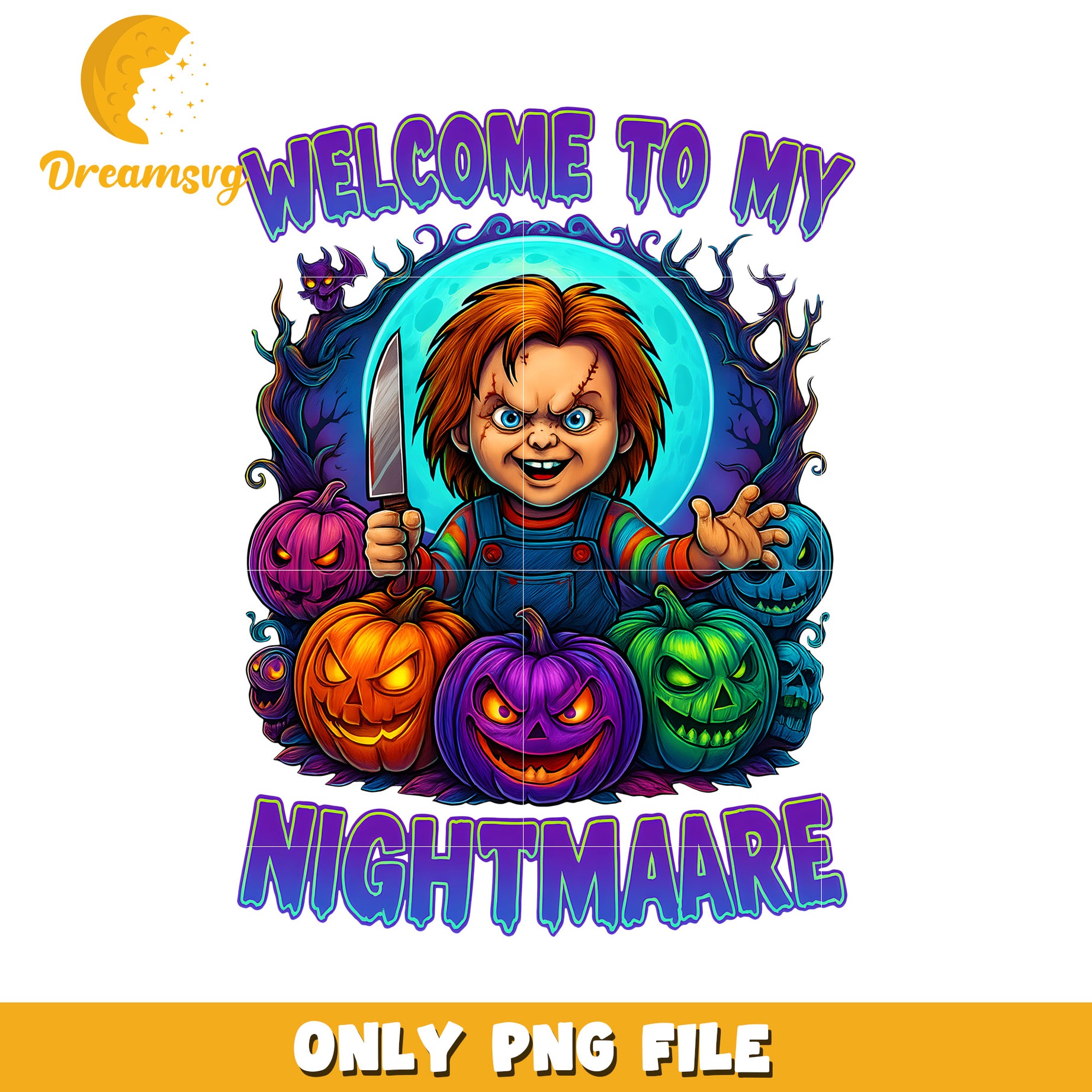 Chucky nightmare png, halloween times png, spirit halloween png