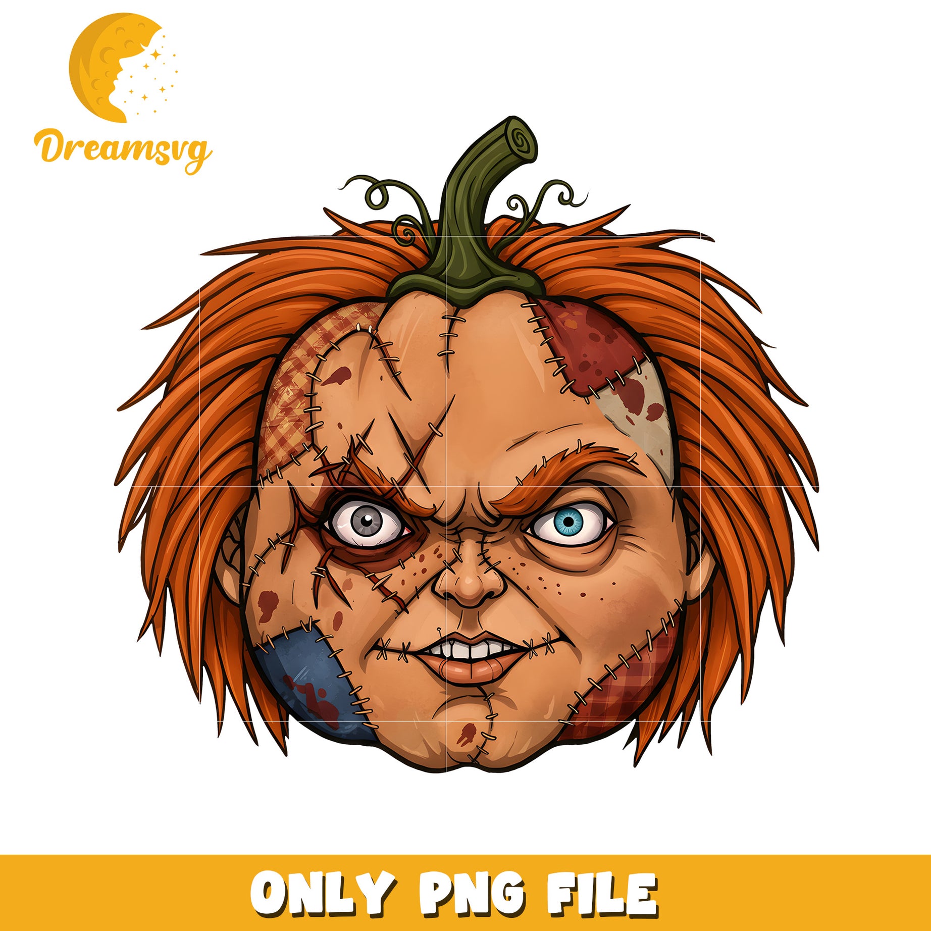 Chucky pumpkin png, halloween season png, halloween movies png