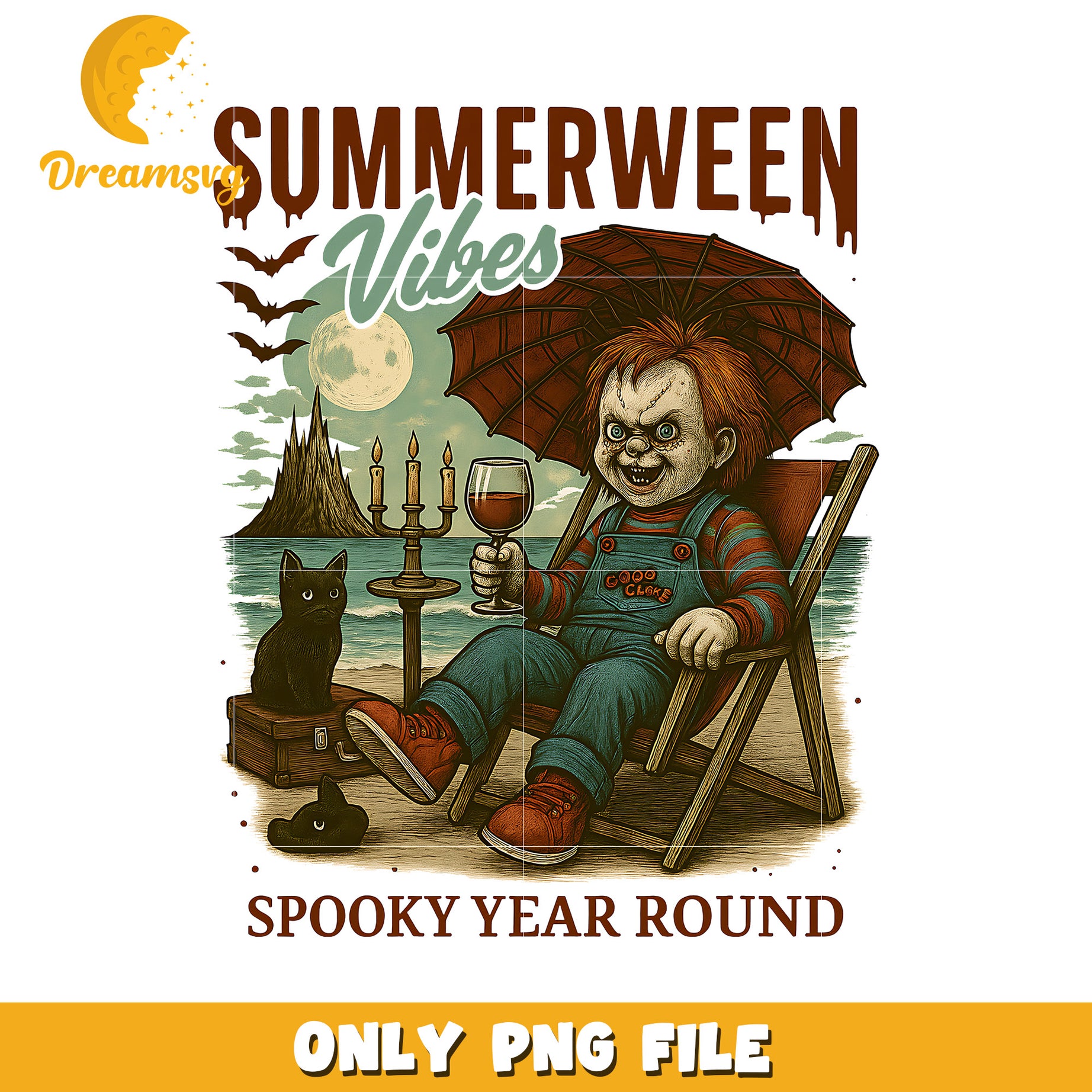 Chucky summerween png, halloween quotes png, halloween holiday png