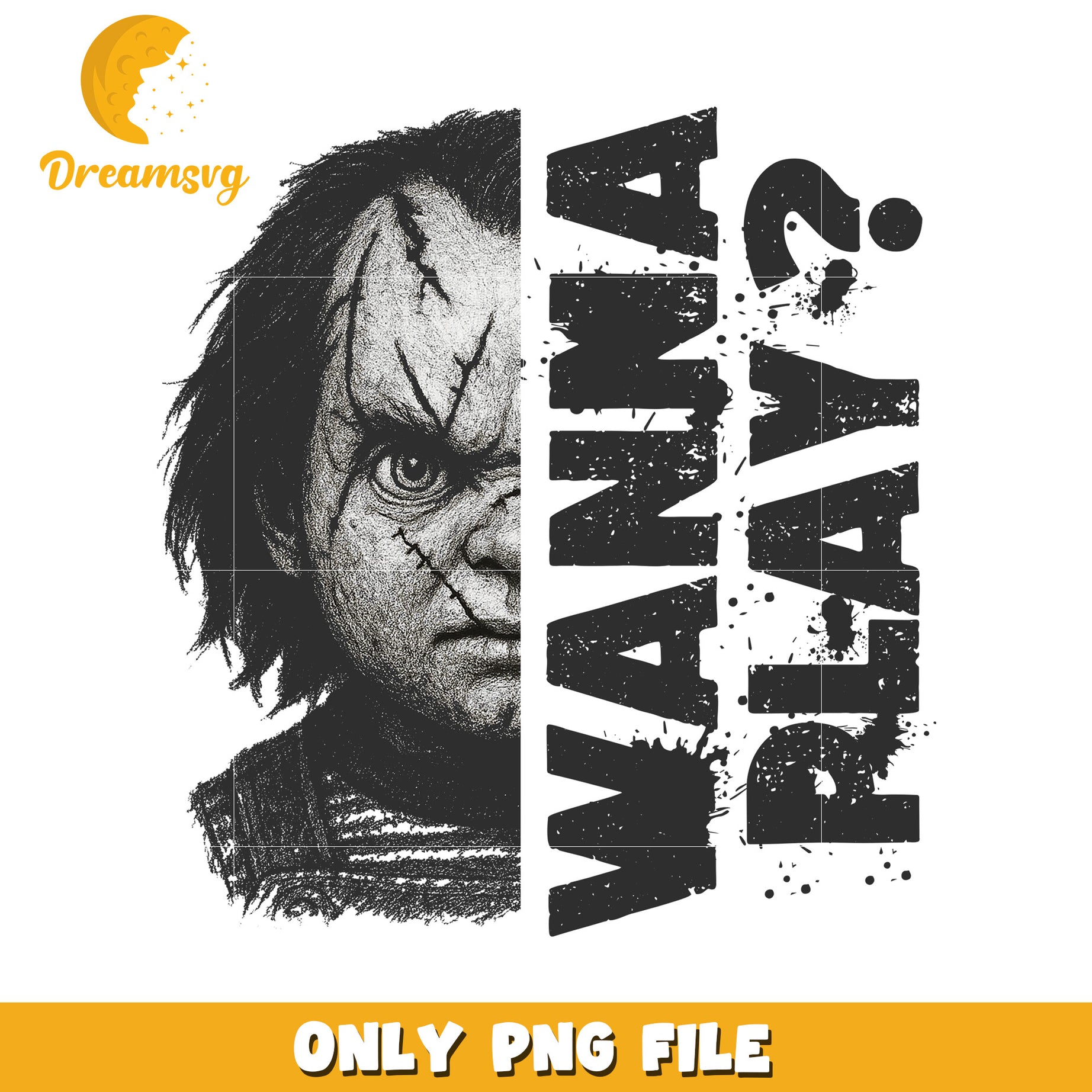 Chucky wanna play designs png , horror movie png, creepy doll p