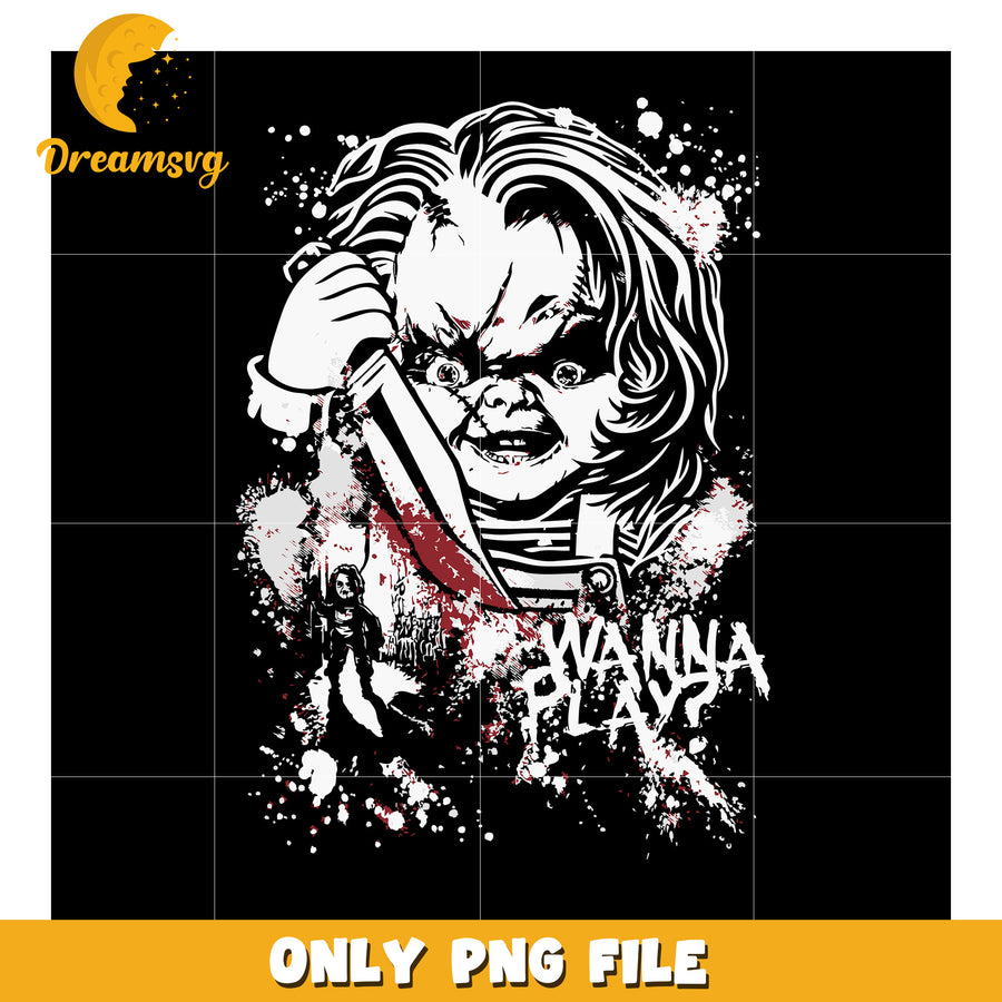 Chucky wanna play png, chucky characters png, horror movie png