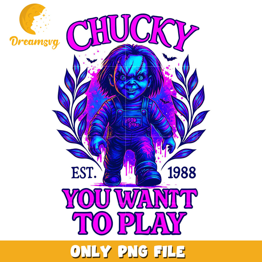 Chucky you want to play png, halloween pumpkin png, spooky halloween​​ png