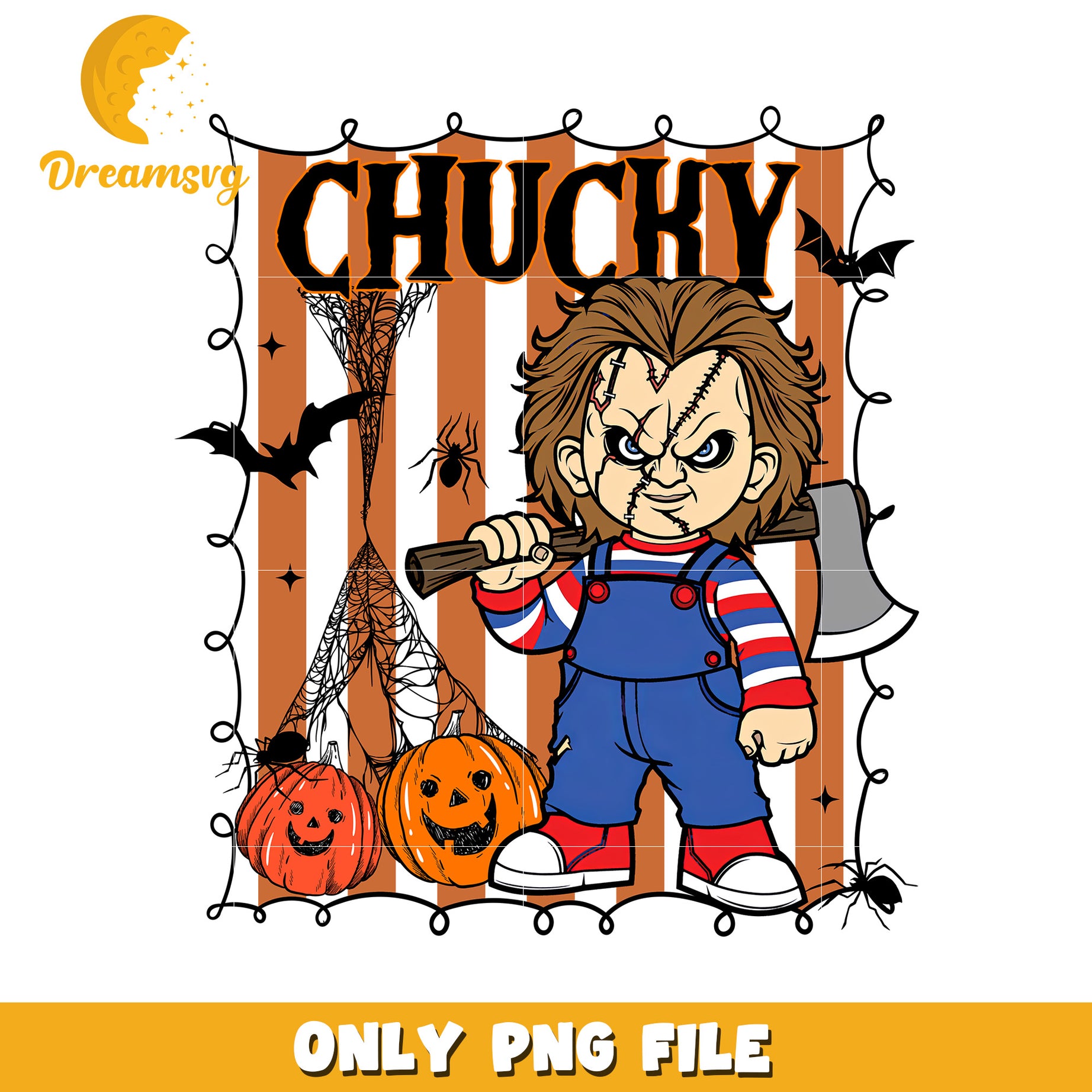 Chukcy halloween design png, halloween png, halloween season png