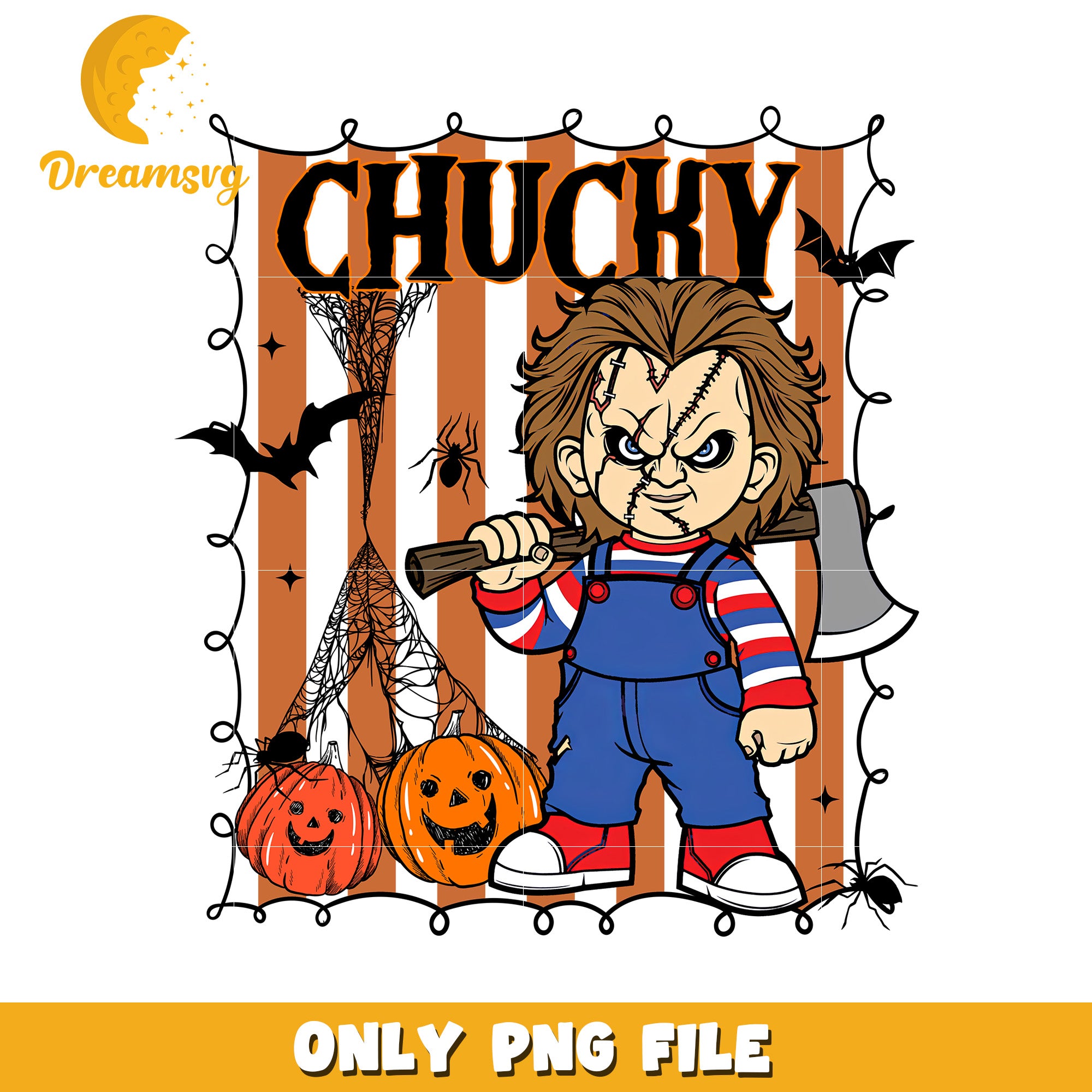 Chukcy halloween design png, halloween png, halloween season png