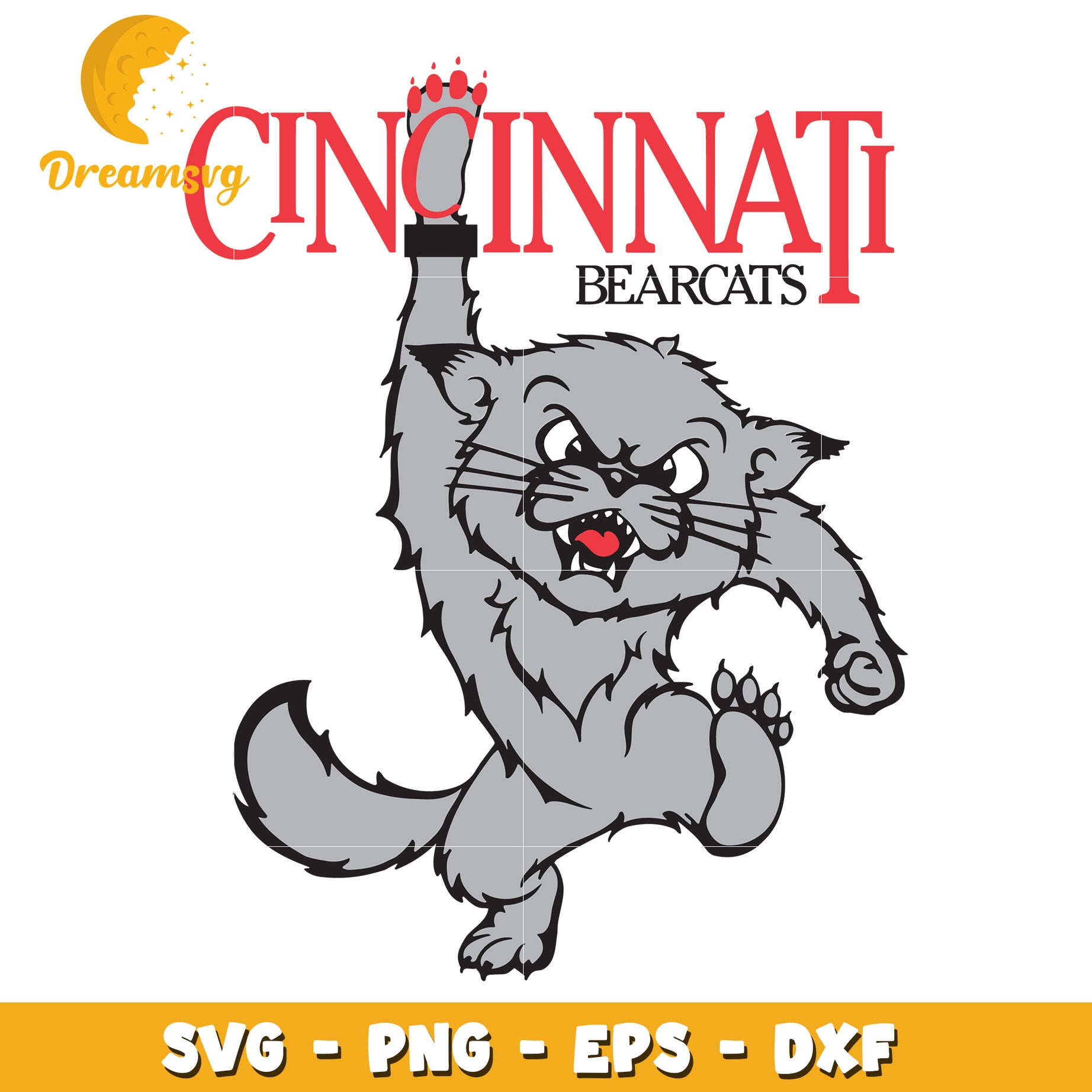 Cincinnati Bearcats Mascot SVG Graphic for Sports Fans and Crafts