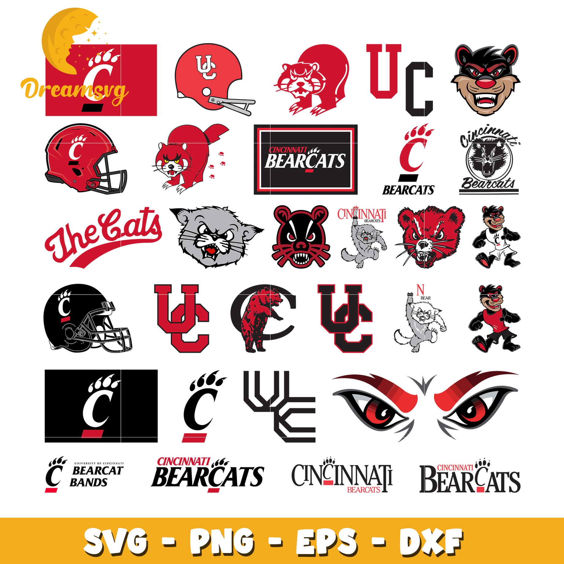 Cincinnati bearcats logo design bundle svg, cincinnati bearcats svg