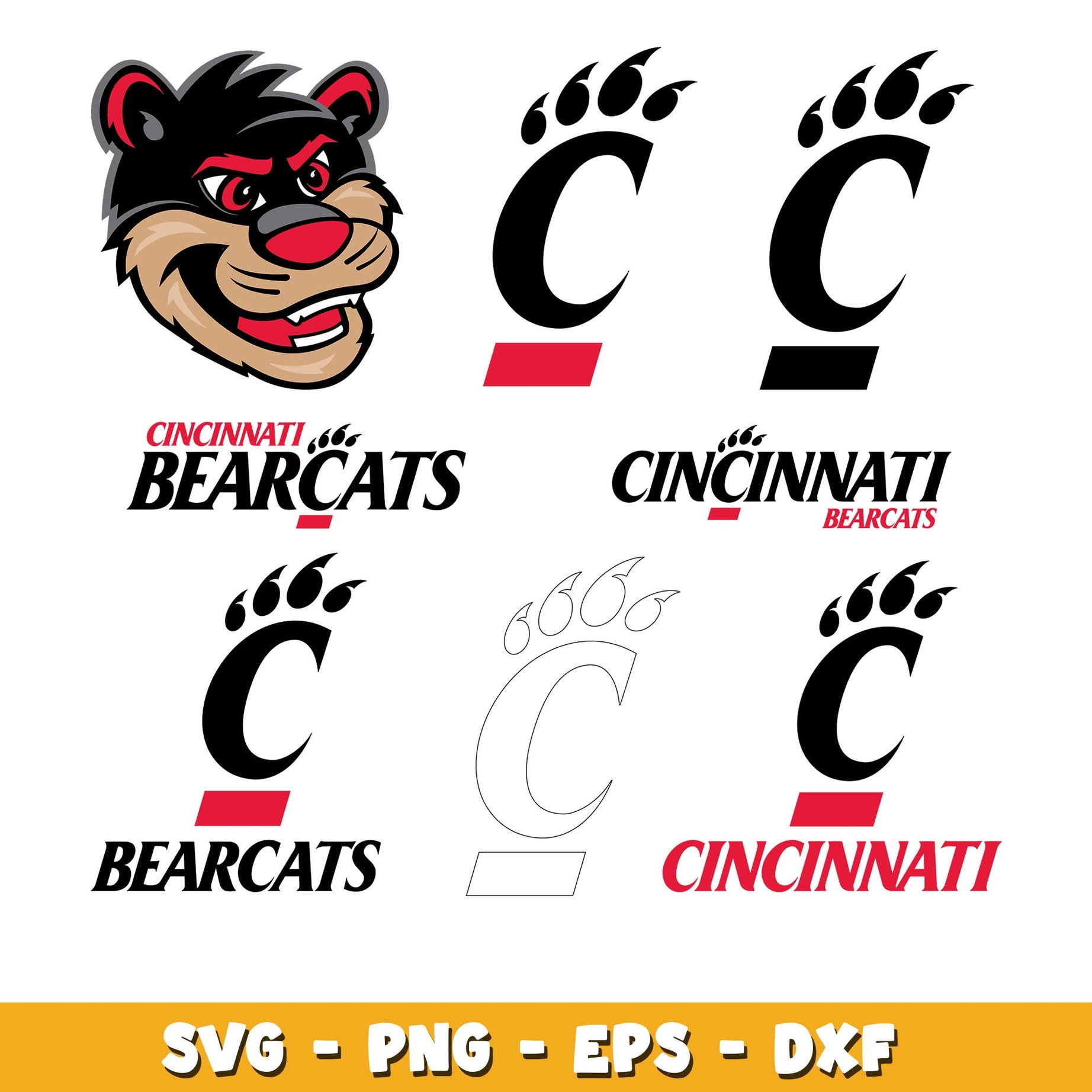 Cincinnati Bearcats Bundle svg, Cincinnati Bearcats logo svg, ncaa svg 