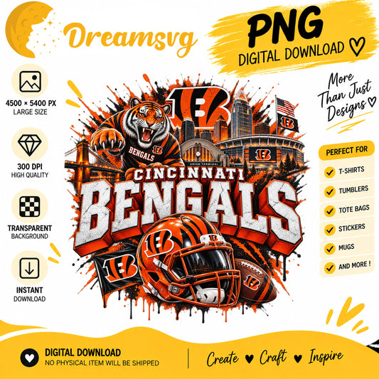 Cincinnati Bengals Tiger Mascot Stadium Splash PNG