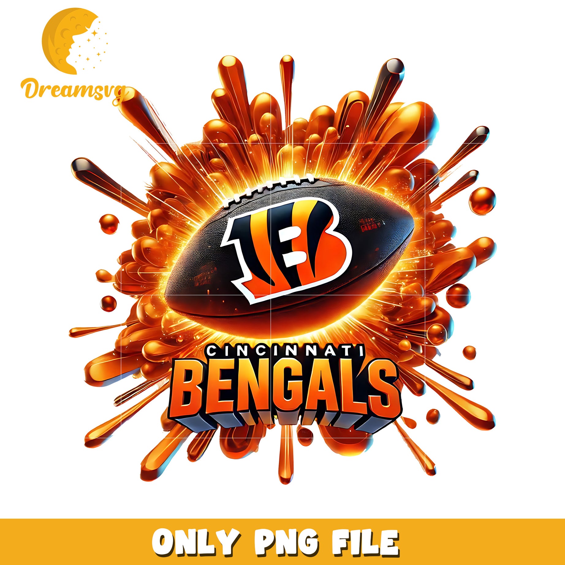 Cincinnati bengals ball design png, nfl balll png, nfl teams png