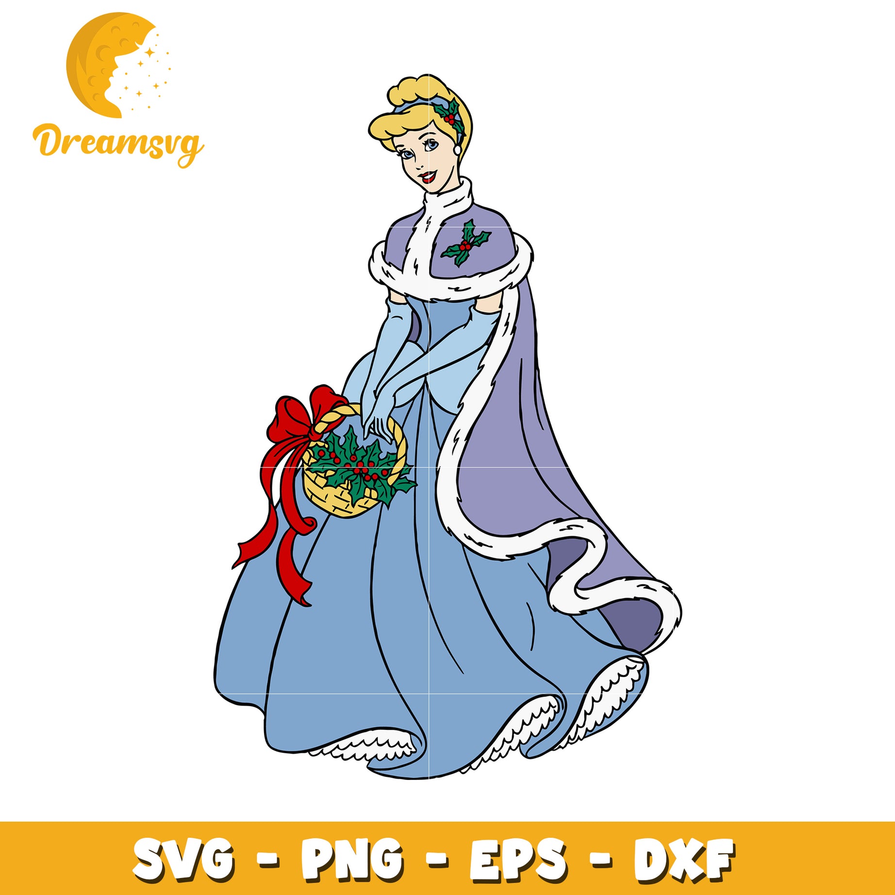 Cinderella Christmas SVG PNG EPS DXF