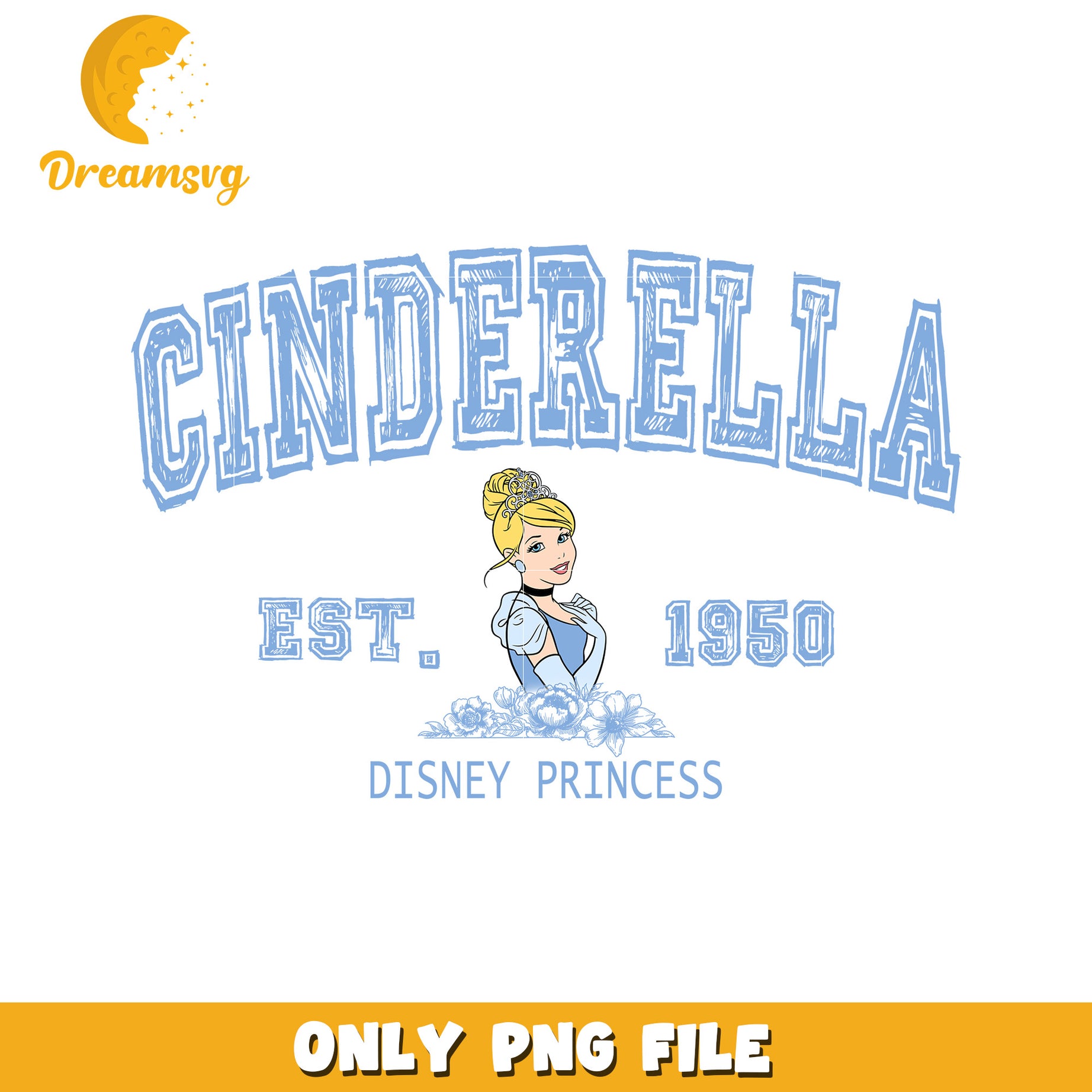 Cinderella Disney Princess PNG File for Crafts and Decor