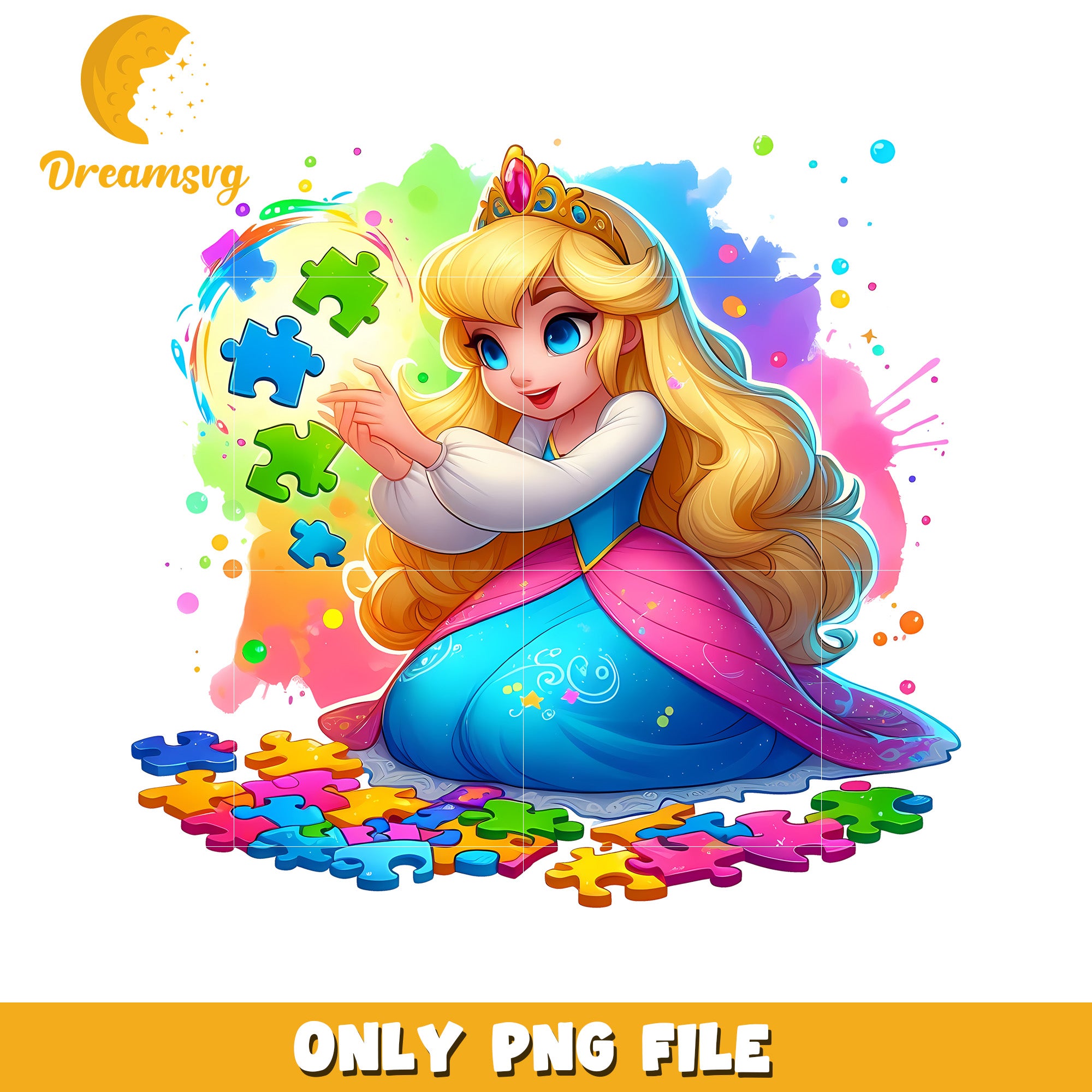 Cinderella autism png, autism awareness png, disney princess png