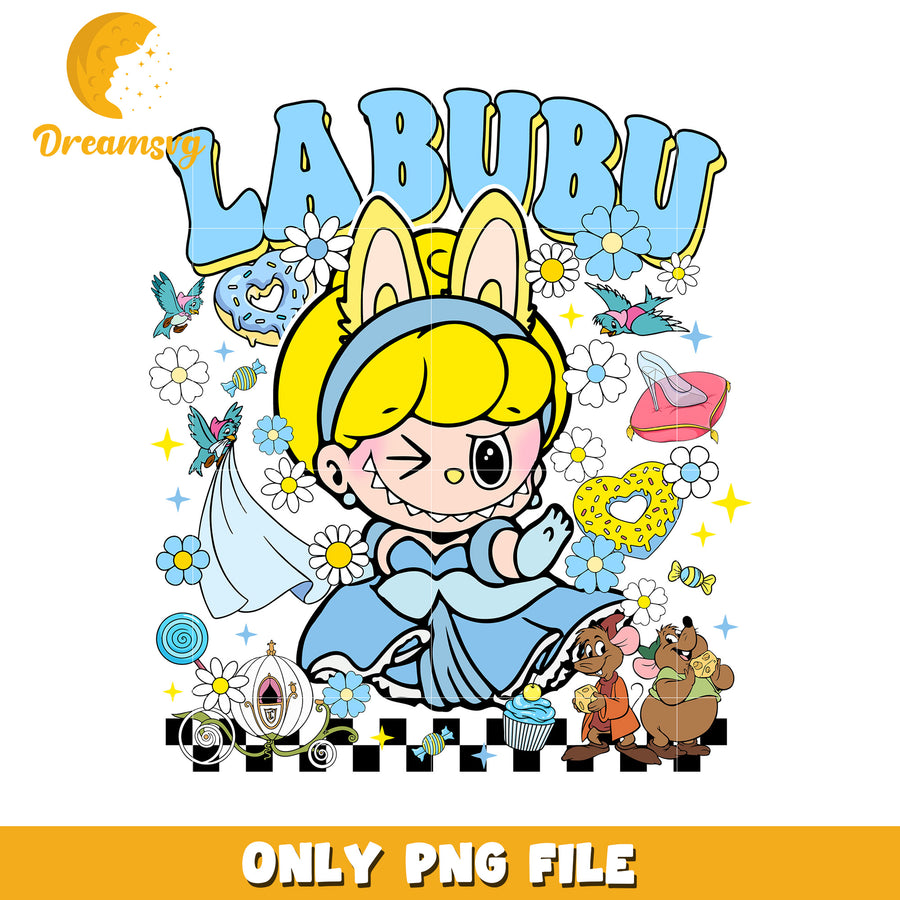 Cinderella labubu princes png, popmart laubu png, cute labubu toys png