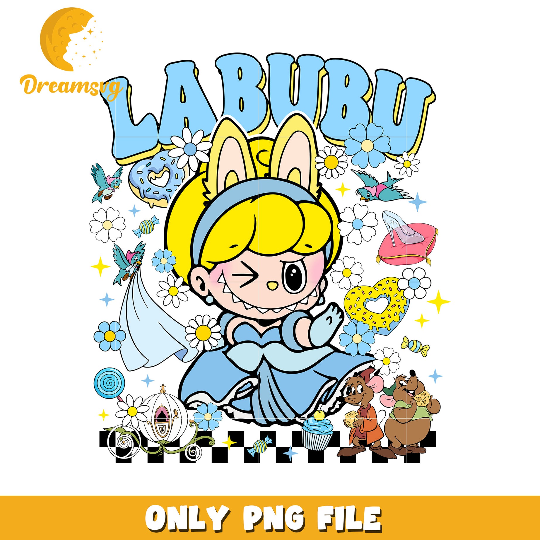 Cinderella labubu princes png, popmart laubu png, cute labubu toys png