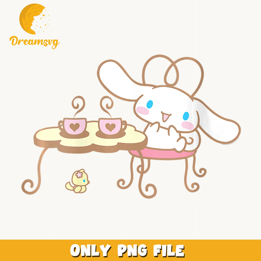 Cinnamoroll Coffee Date PNG, Sanrio Kawaii Tea Party, Cute PNG