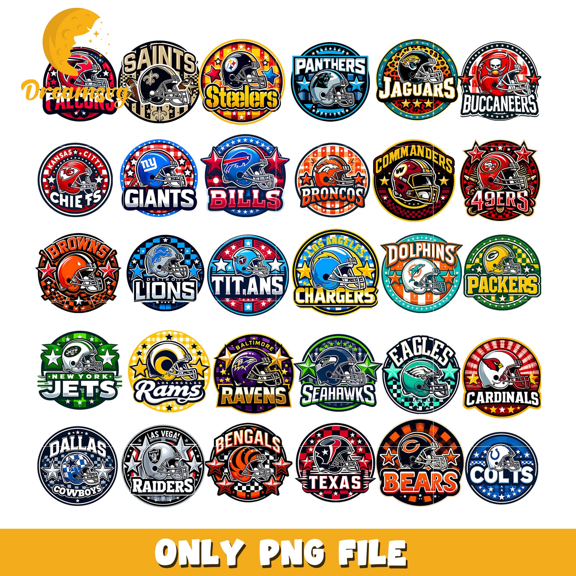 Nfl logo circle bundle png, nfl teams logo helmet png, nfl png