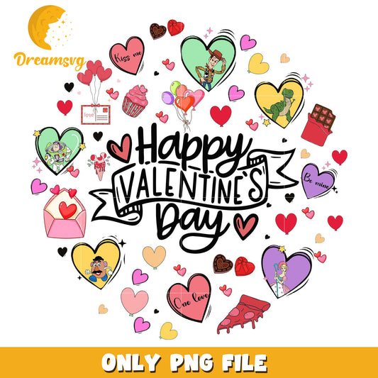 Circle toy story heart happy valentine's day png, toy story png