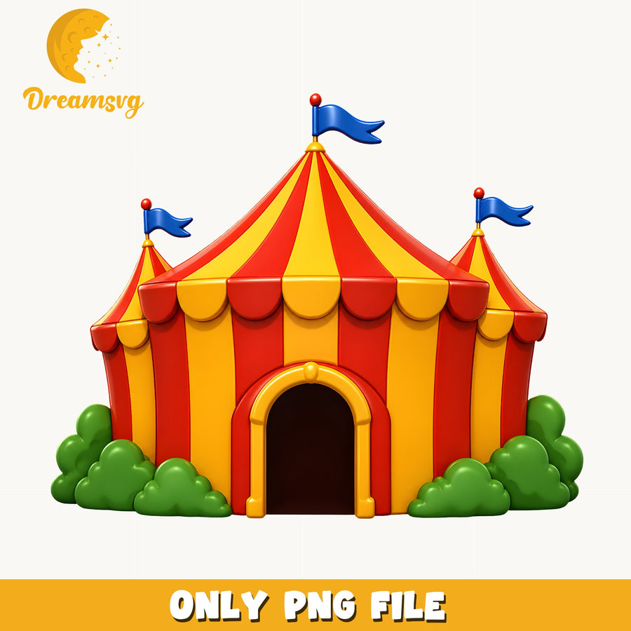 Circus Tent Clipart PNG, Big Top Carnival Art, Kids PNG