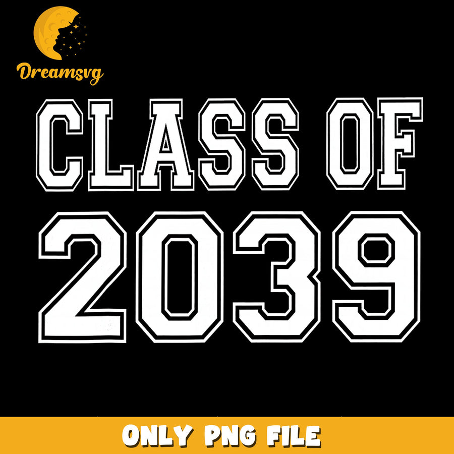 Class Of 2039 Varsity Block Letters PNG, Senior 2039, Graduation PNG