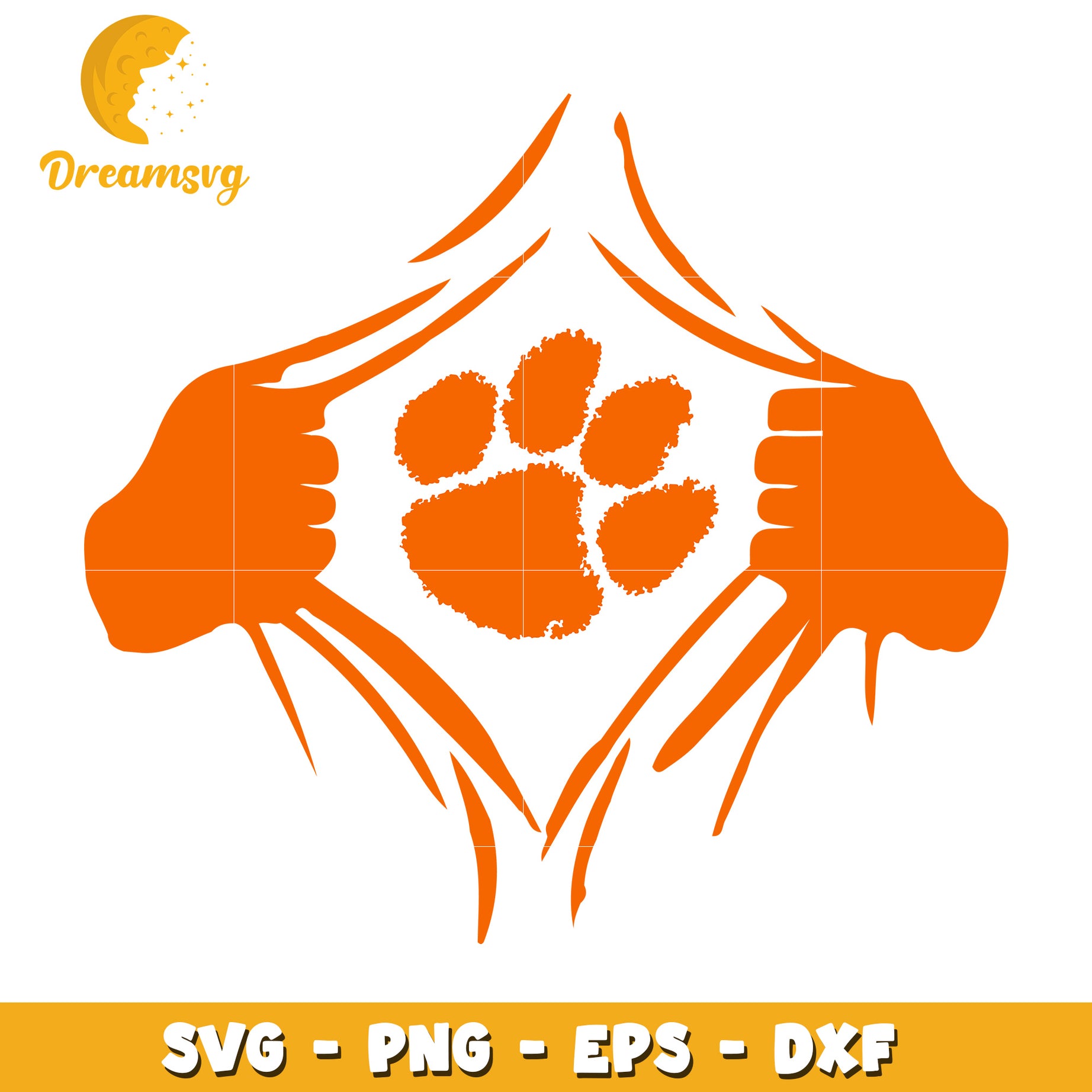 Clemson Paw SVG PNG EPS DXF Cut File