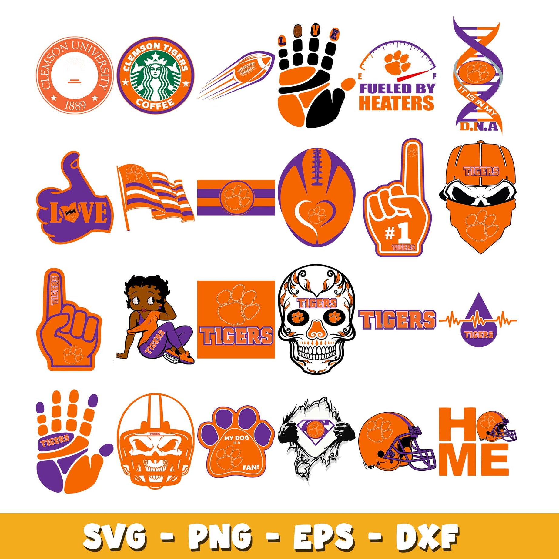 Clemson Tigers bundle Logo svg, Clemson Tigers logo svg, ncaa svg  