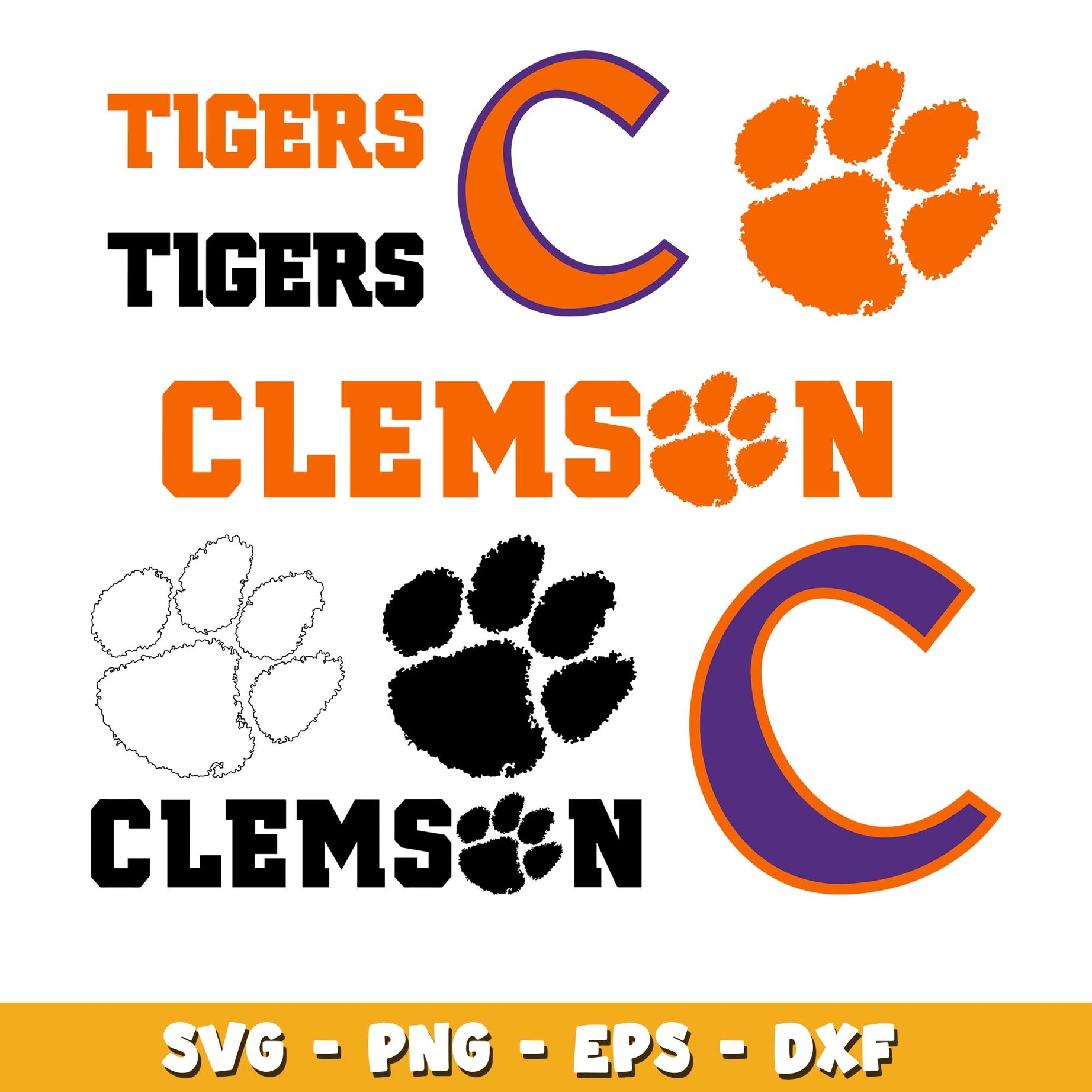 Clemson Tigers Bundle svg, Clemson Tigers logo svg, ncaa svg 