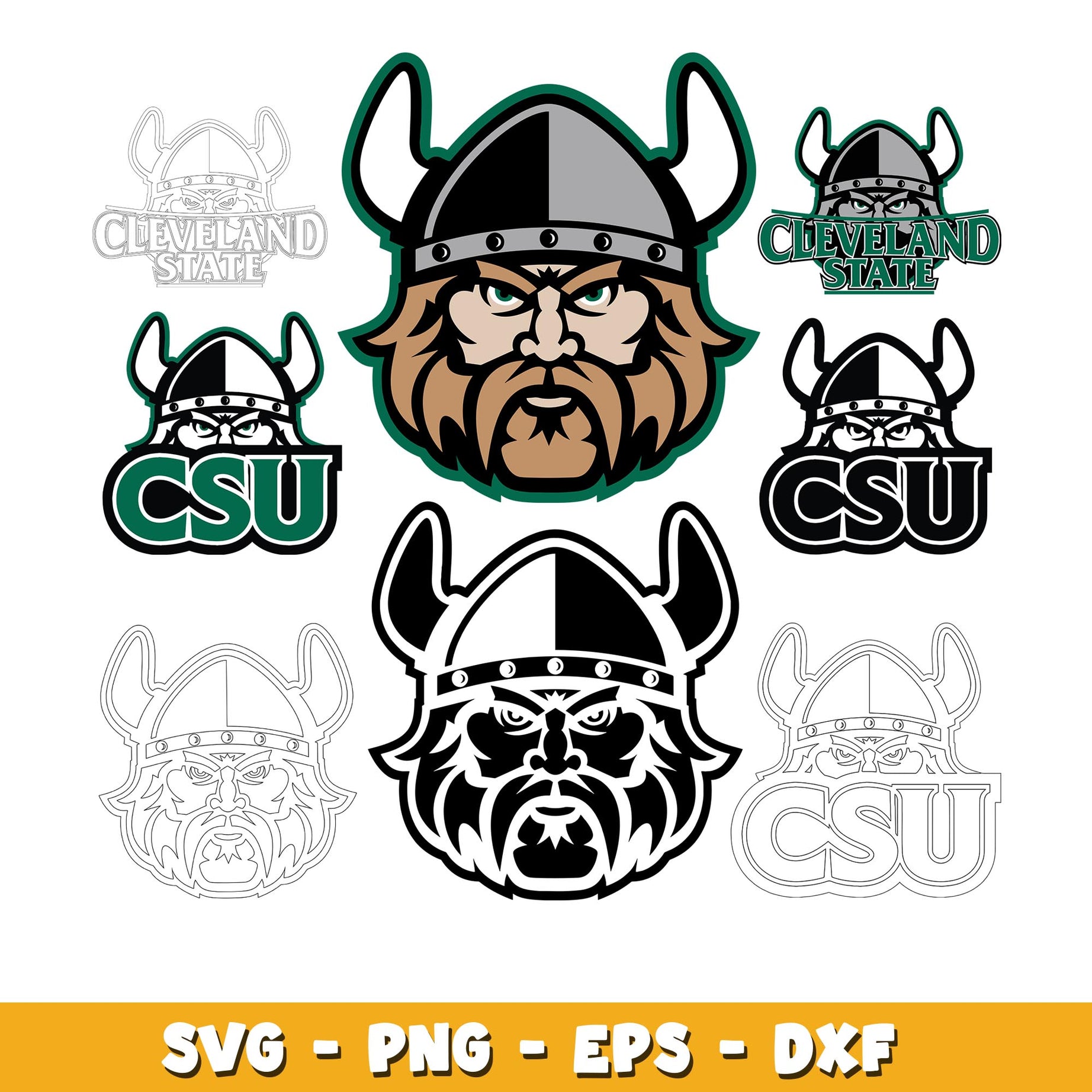 Cleveland State Vikings Bundle svg, Cleveland State Vikings logo svg, ncaa svg 