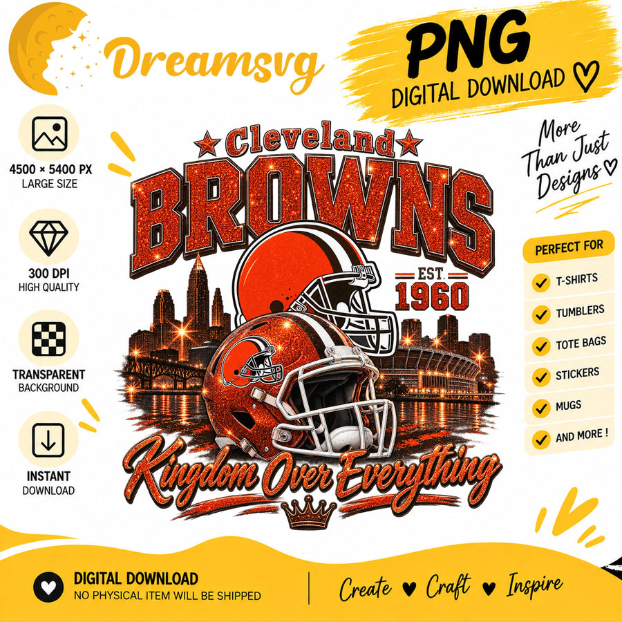 Cleveland Browns Kingdom Over Everything Stadium Skyline PNG