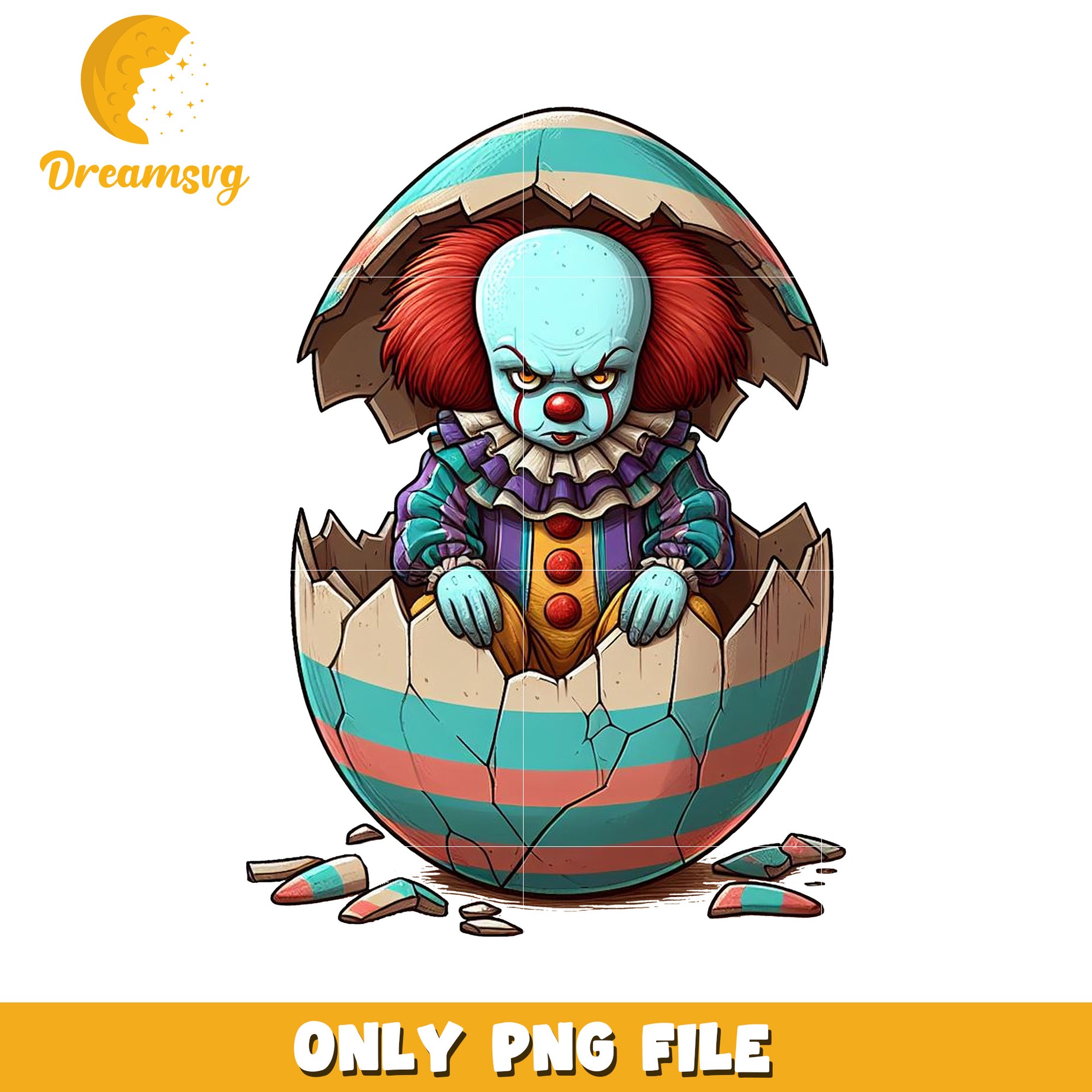 Clown in Easter Egg PNG Graphic Design for Creatives