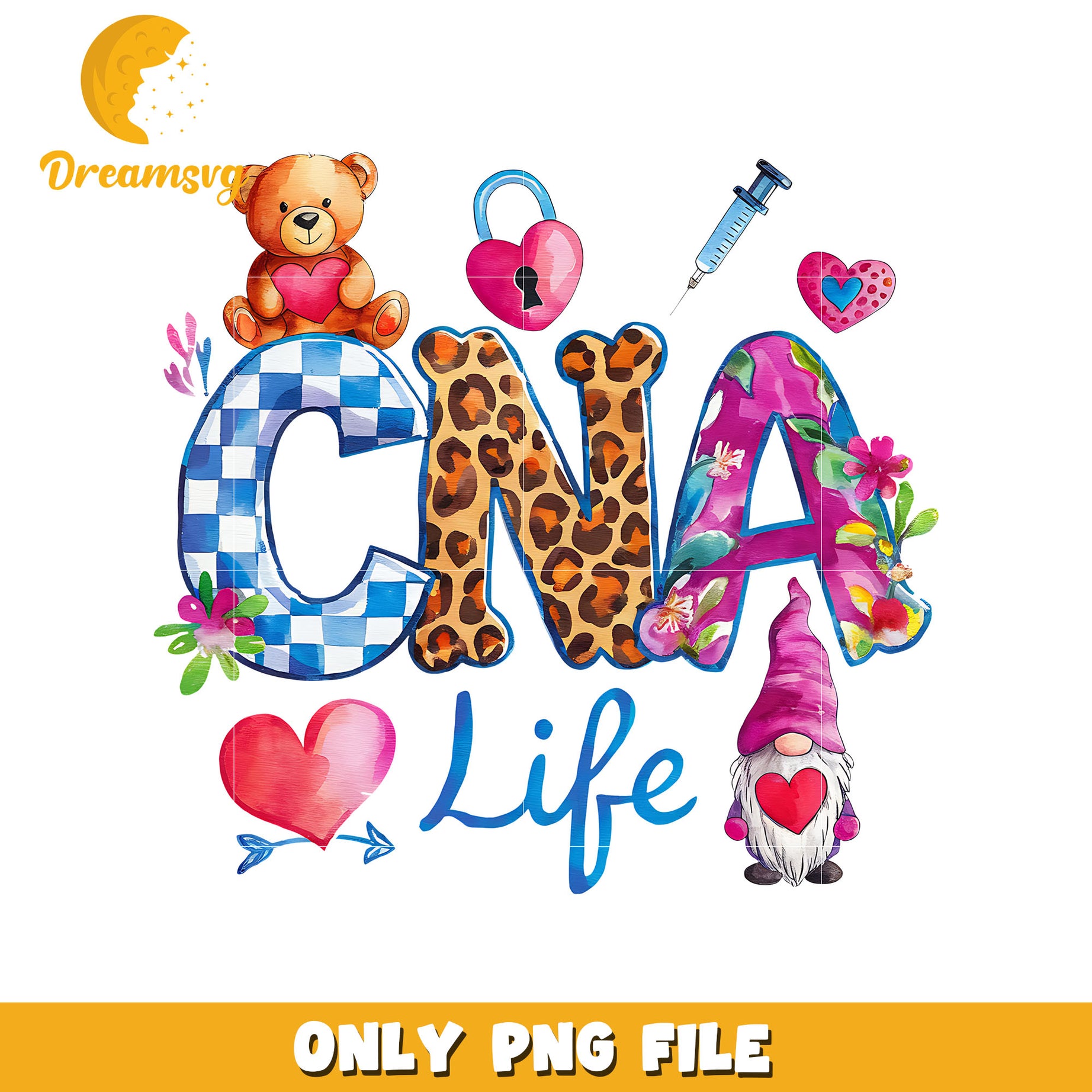 Cna life valentine design png, valentine design png, valentine png