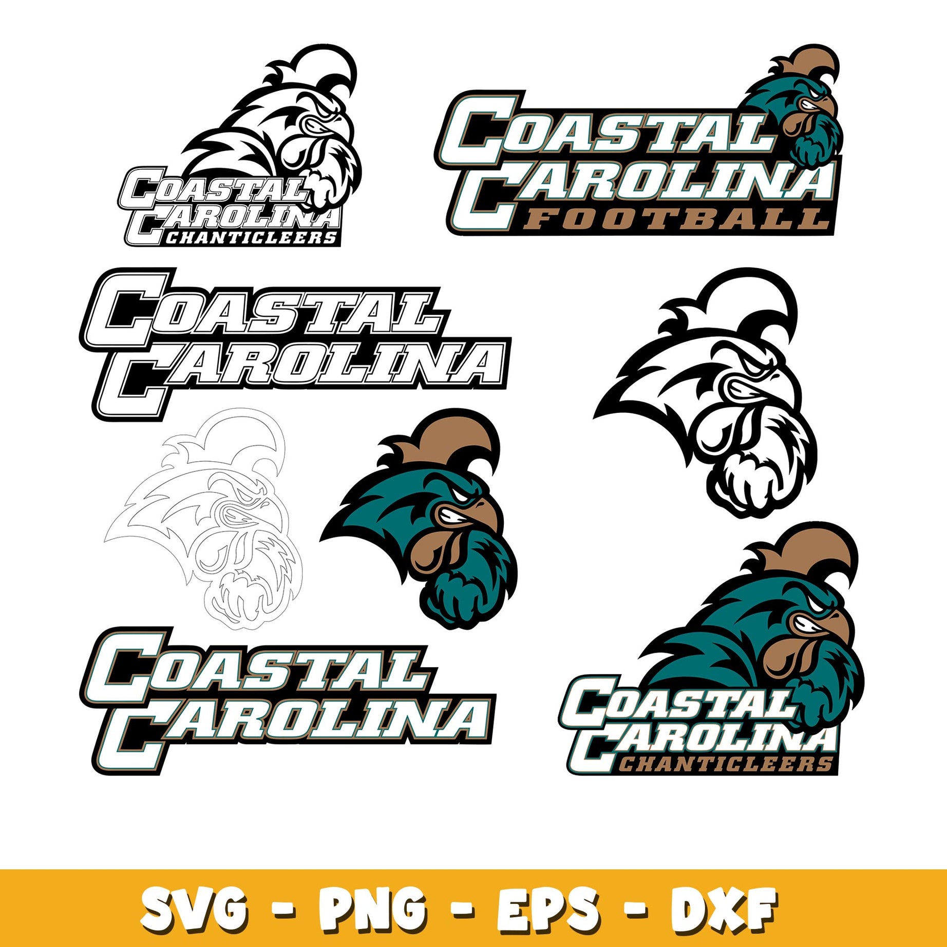 Coastal Carolina Chanticleers Bundle svg, Coastal Carolina Chanticleers logo svg, ncaa svg 