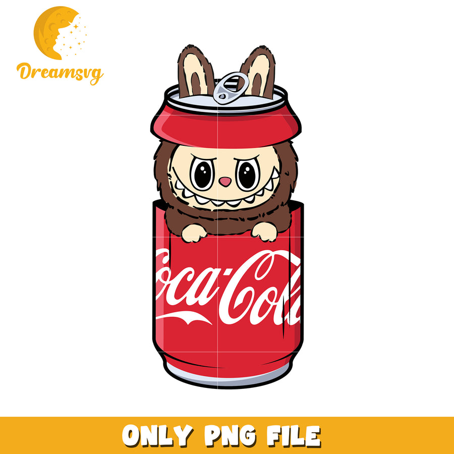Coca cola labubu png, popmart labubu png, cute labubu png