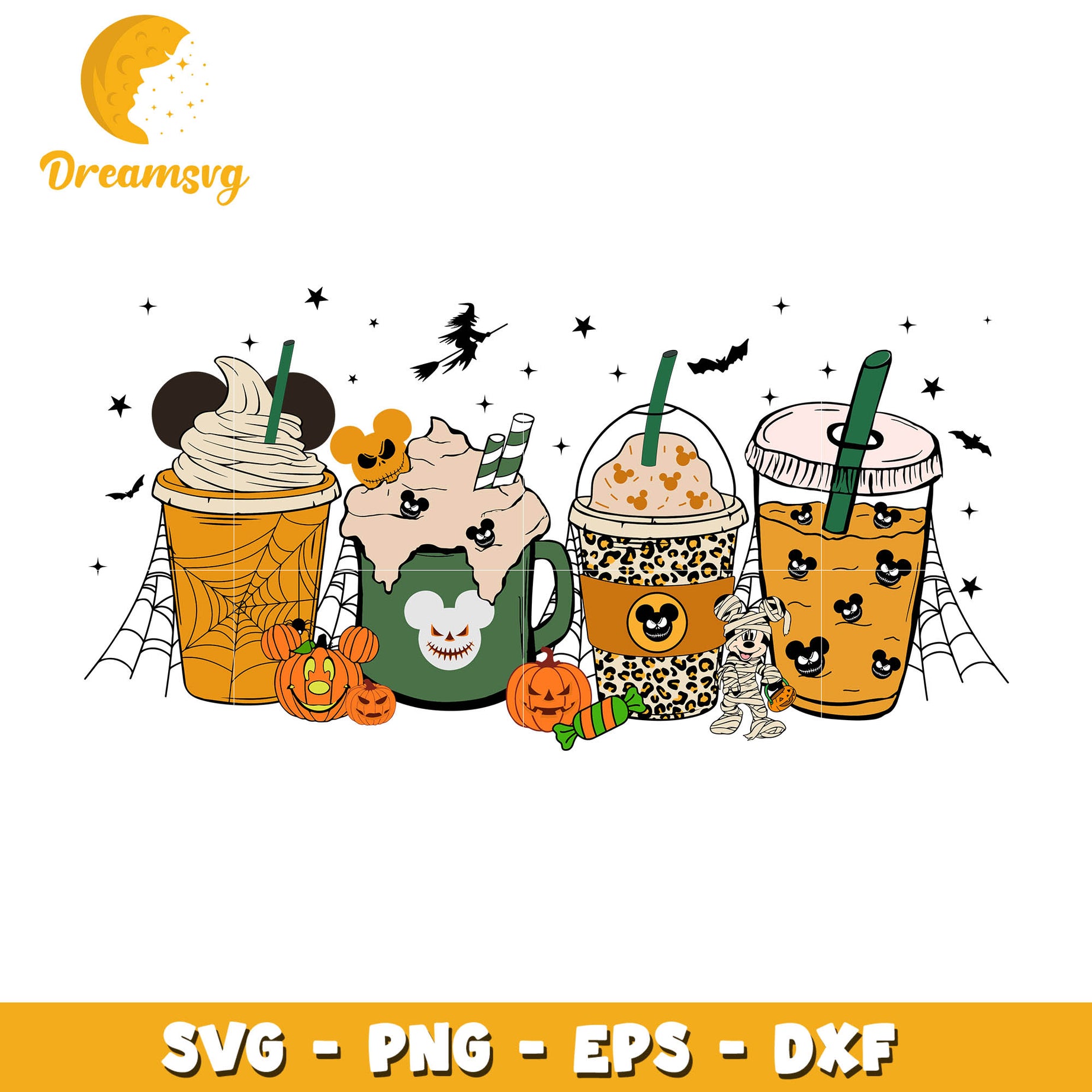 Mickey coffee svg, halloween svg