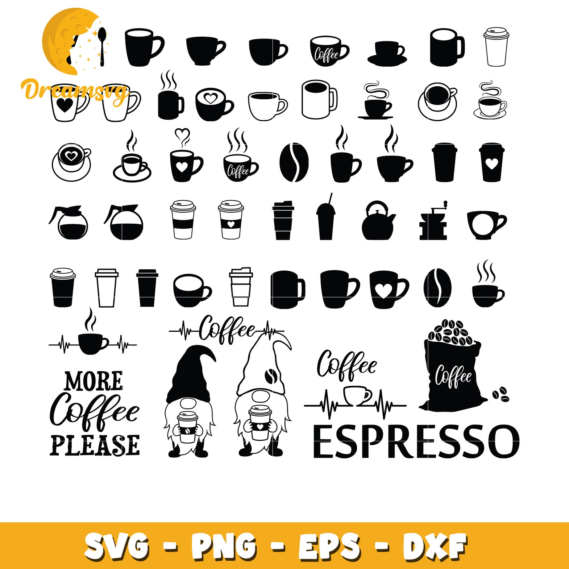 More coffee please bundle svg, coffee espresso svg, love coffee svg