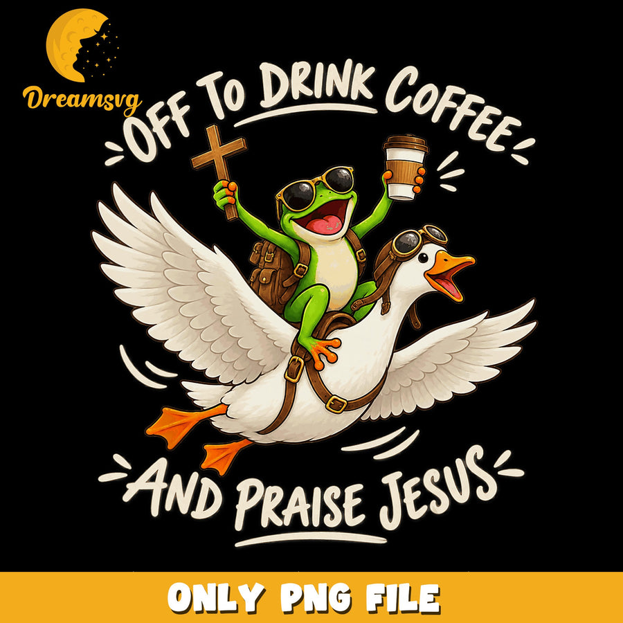 Coffee Time PNG, Fun Saying Design, Frog Art PNG