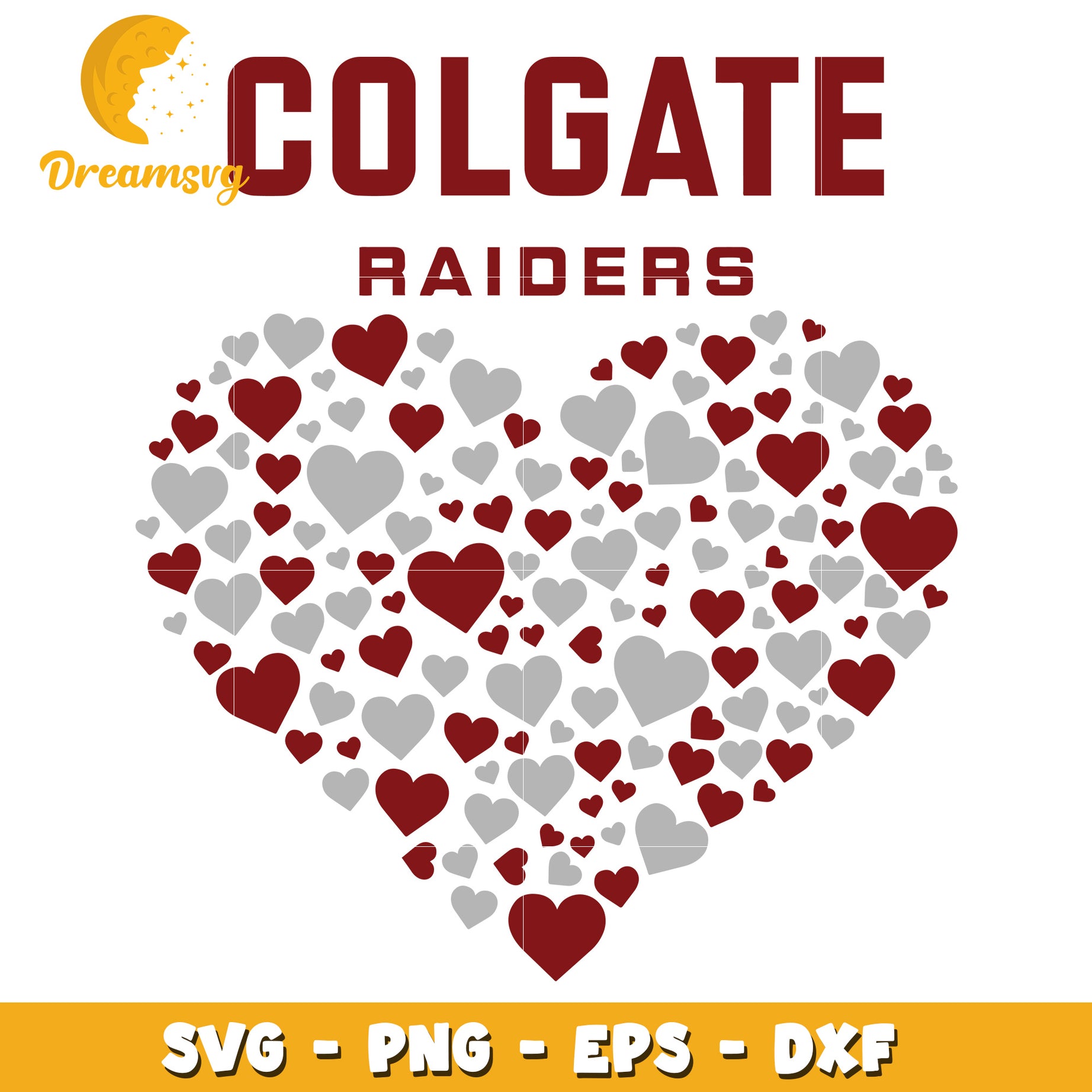 Colgate Raiders Heart SVG Graphic for School Spirit Design