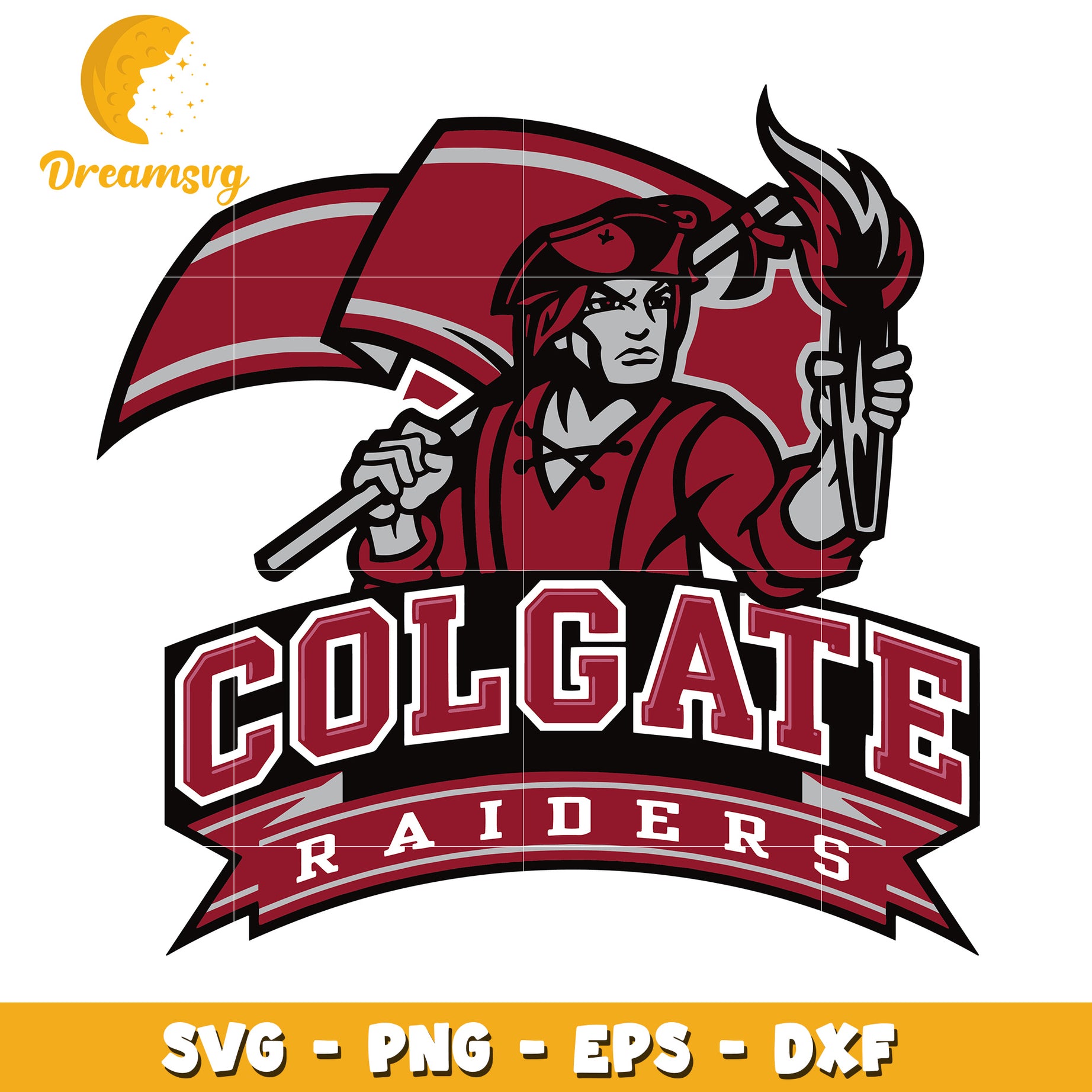 Colgate Raiders SVG Logo for Digital and Print Use Design – DreamSVG Store