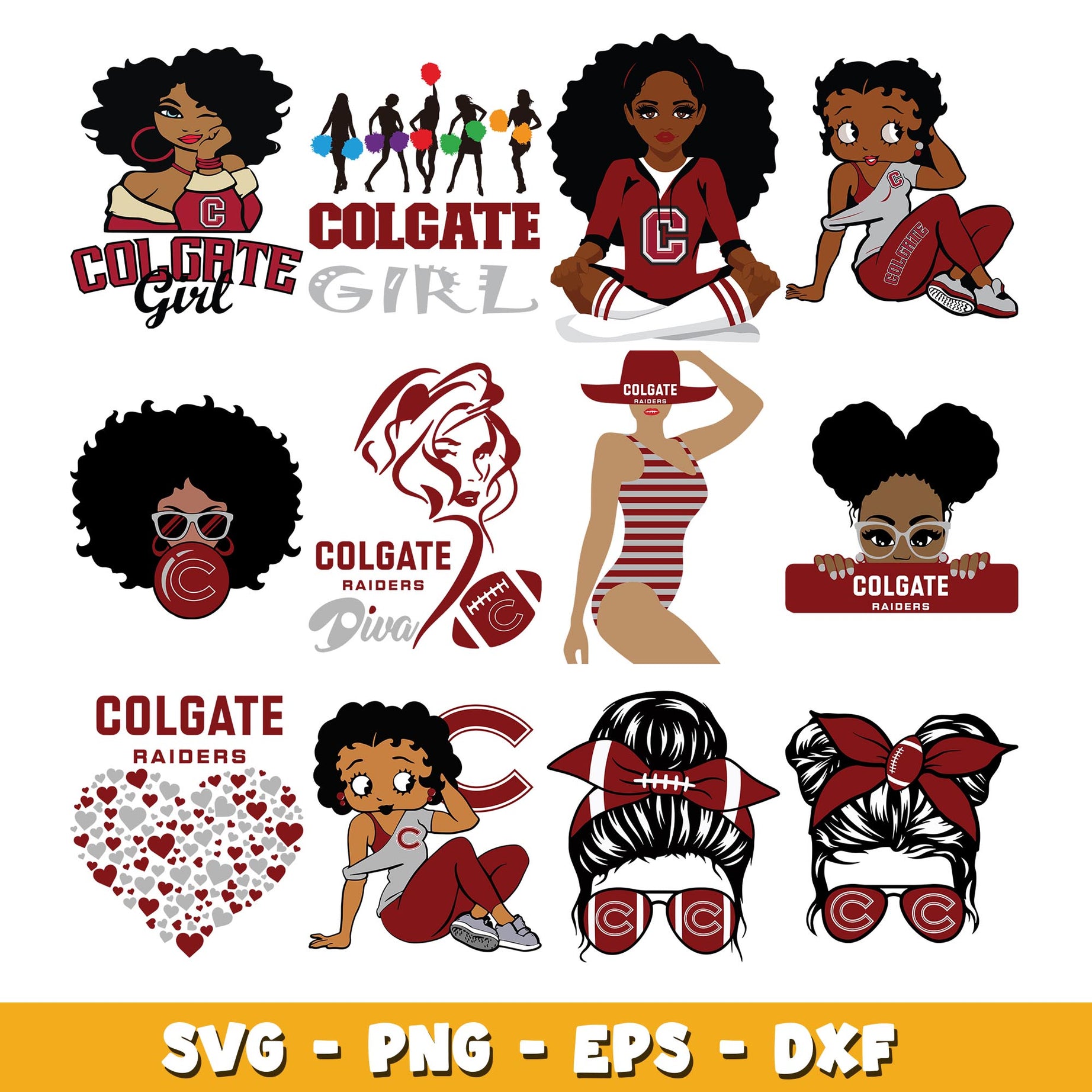 Colgate Raiders girl Bundle svg, Colgate Raiders logo svg, ncaa svg 