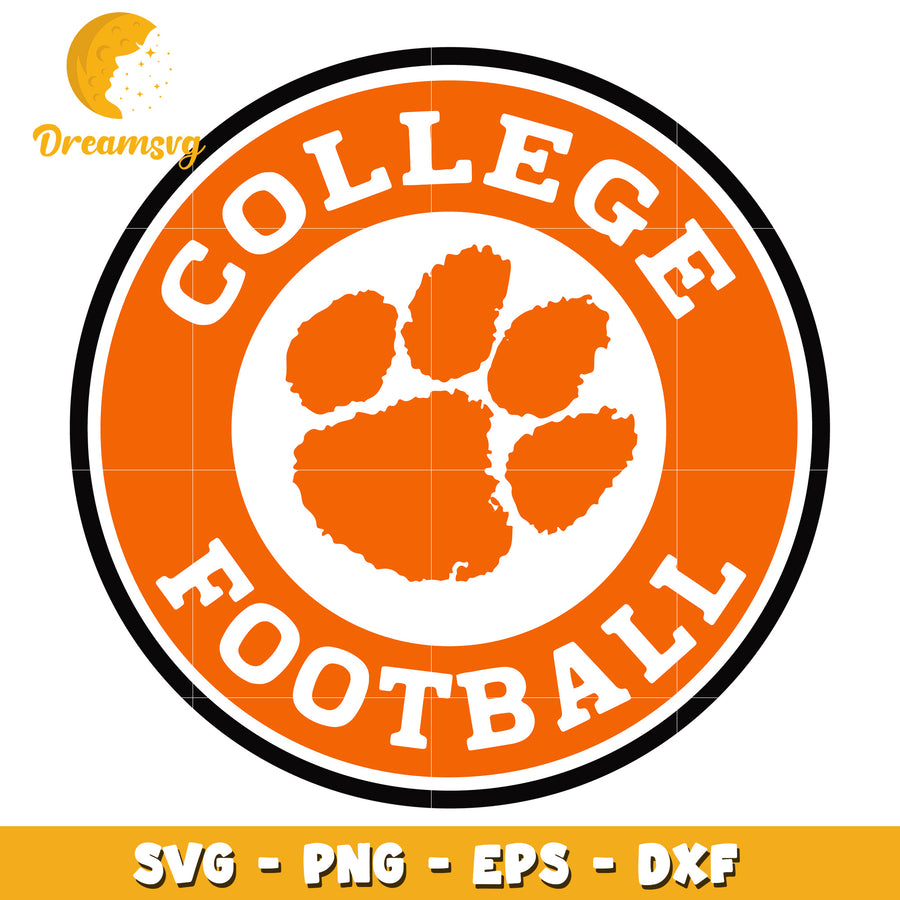 College Football Paw Print SVG Cut File