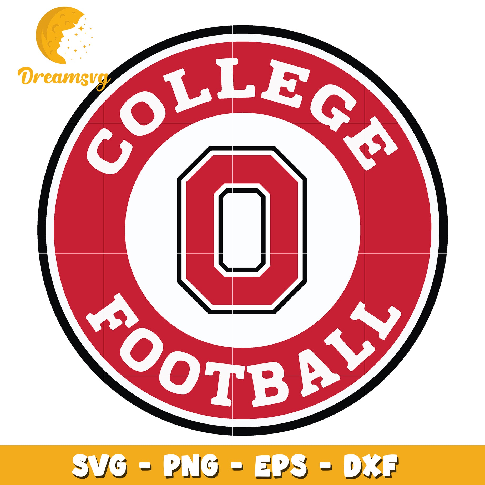 College Football SVG Graphic Red and White Design for Fans