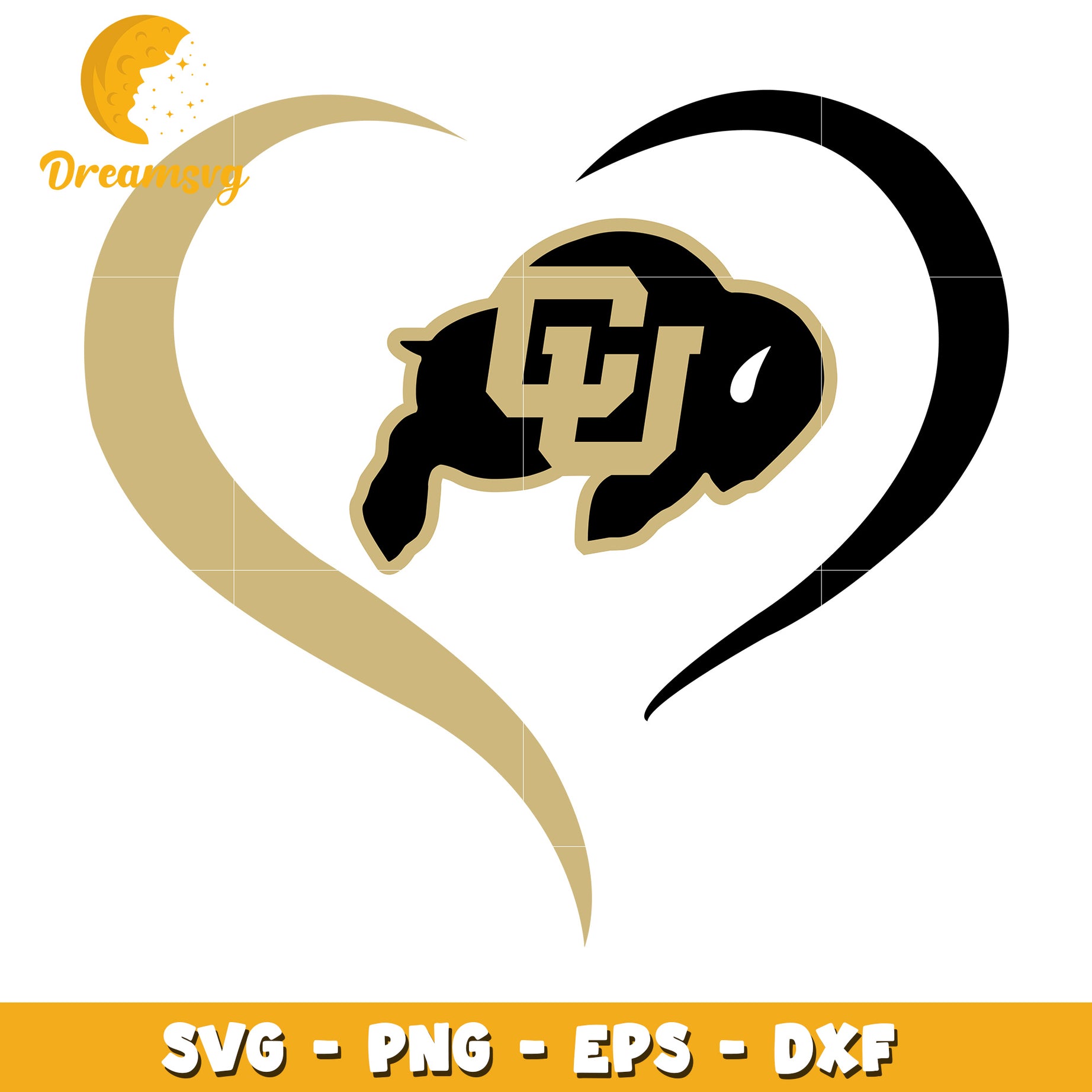 Colorado Buffalo Heart SVG Cut File