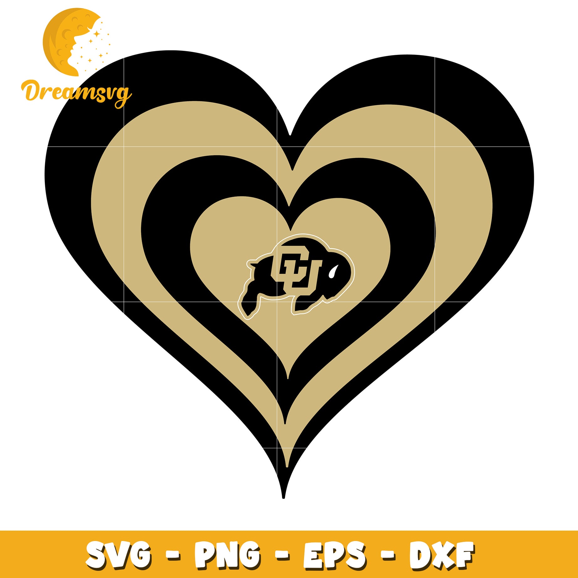 Colorado Buffaloes Heart SVG Bundle