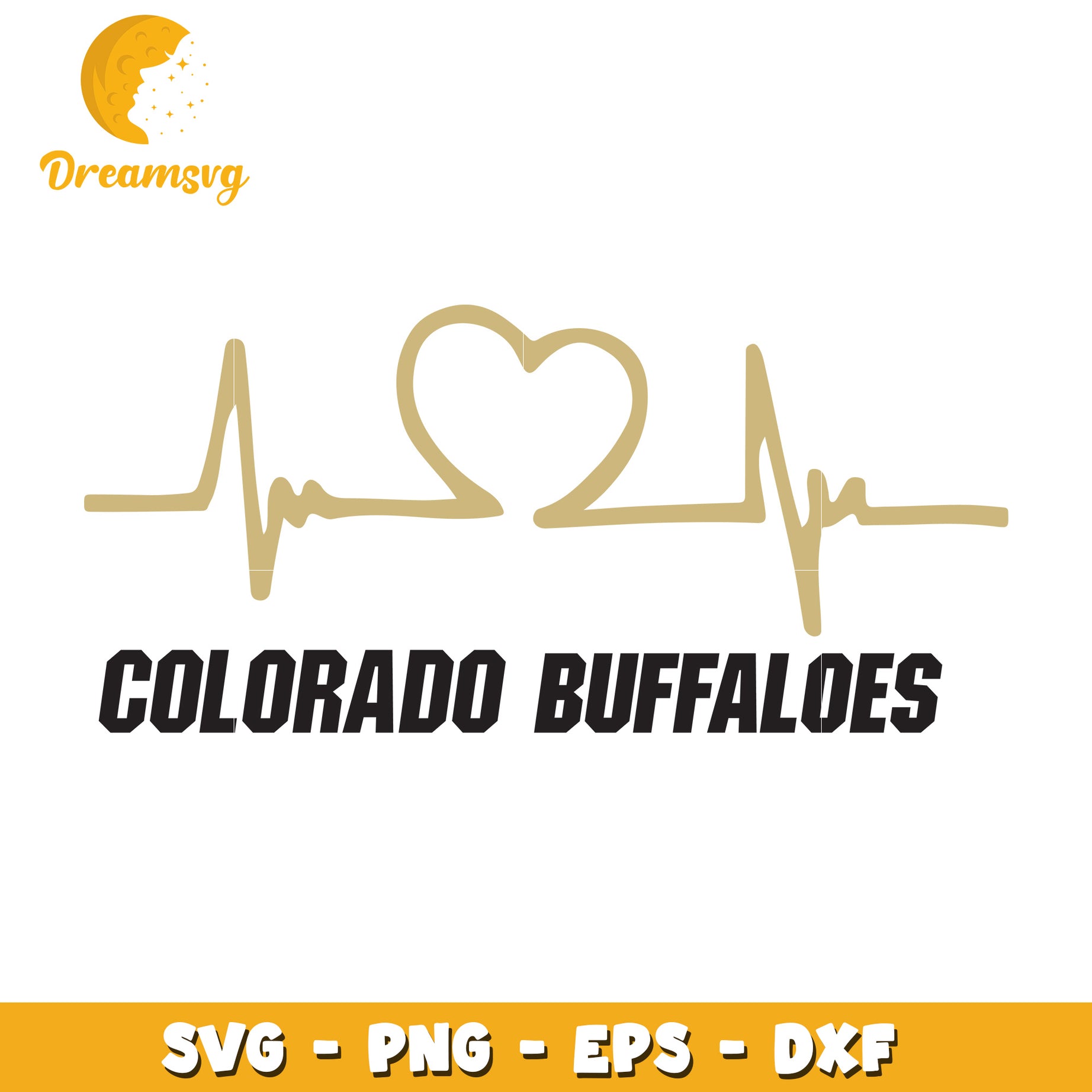 Colorado Buffaloes Heartbeat SVG